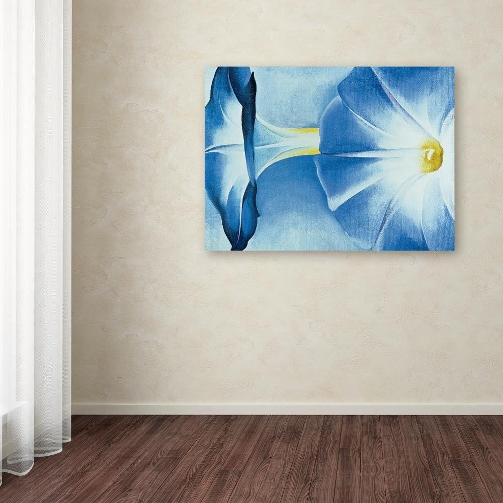 Trademark Fine Art -Georgia O'Keefe 'Blue Morning Glories' Canvas Art