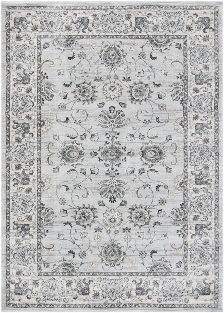 Isabella ISA940 Power Loomed Area Rug - Light Grey/Cream - 5'3"x7'6" - Safavieh