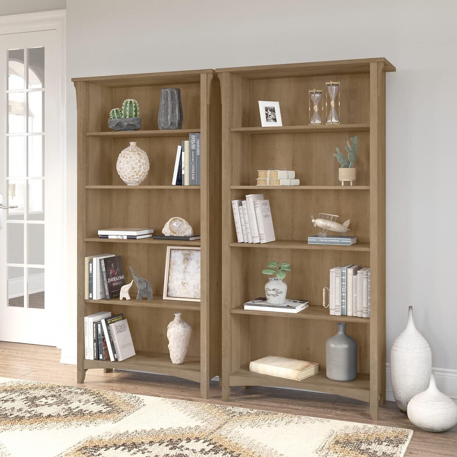 Khadesha Tall 5 Shelf Bookcase - Set Of 2