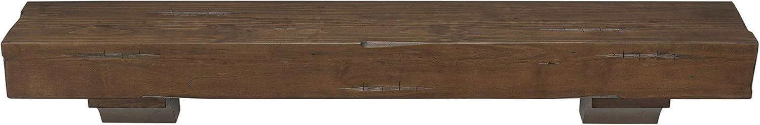 Rustic Distressed Cherry 60-Inch Wooden Fireplace Mantel Shelf