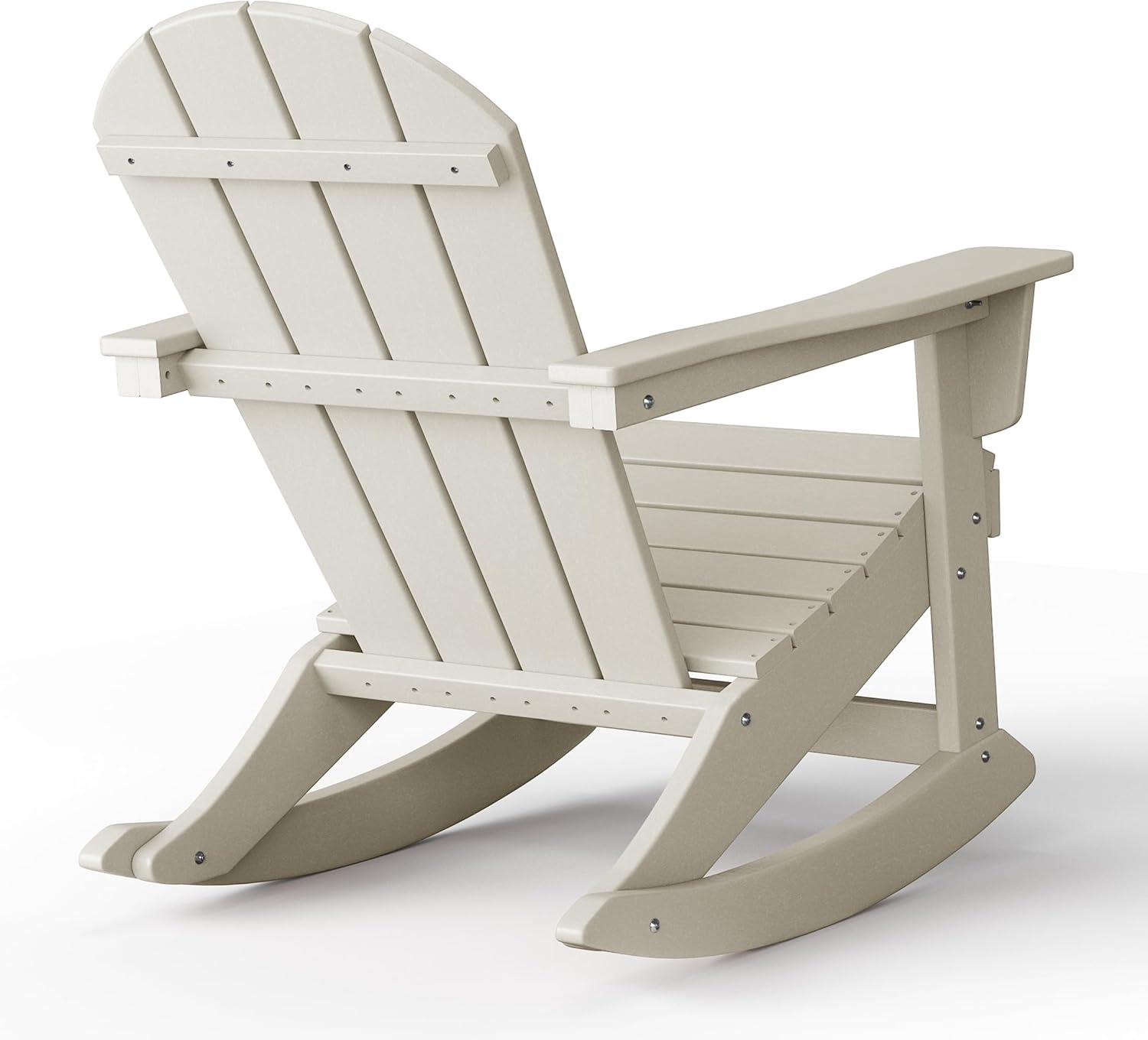 WestinTrends  Outdoor Patio Porch Rocking Adirondack Chair, Sand
