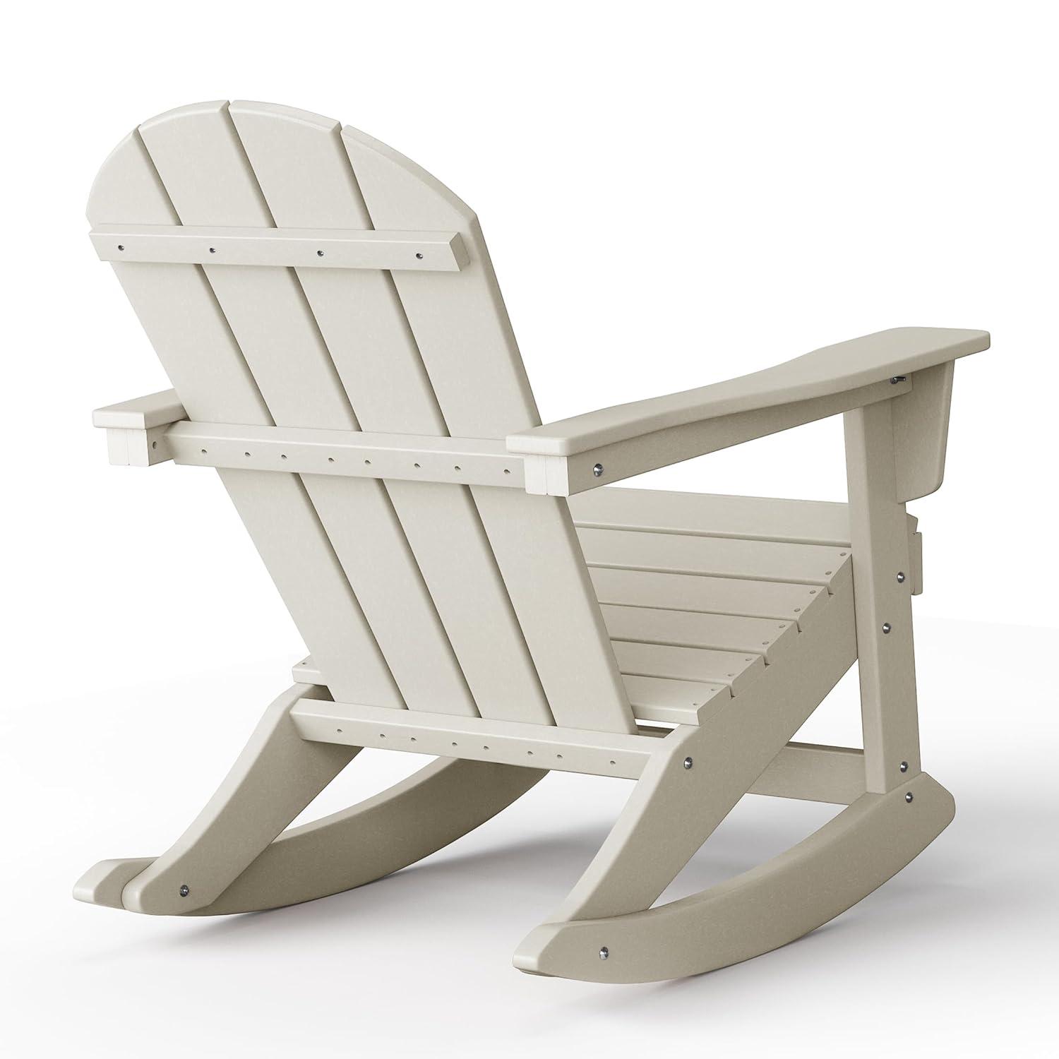 WestinTrends  Outdoor Patio Porch Rocking Adirondack Chair, Sand