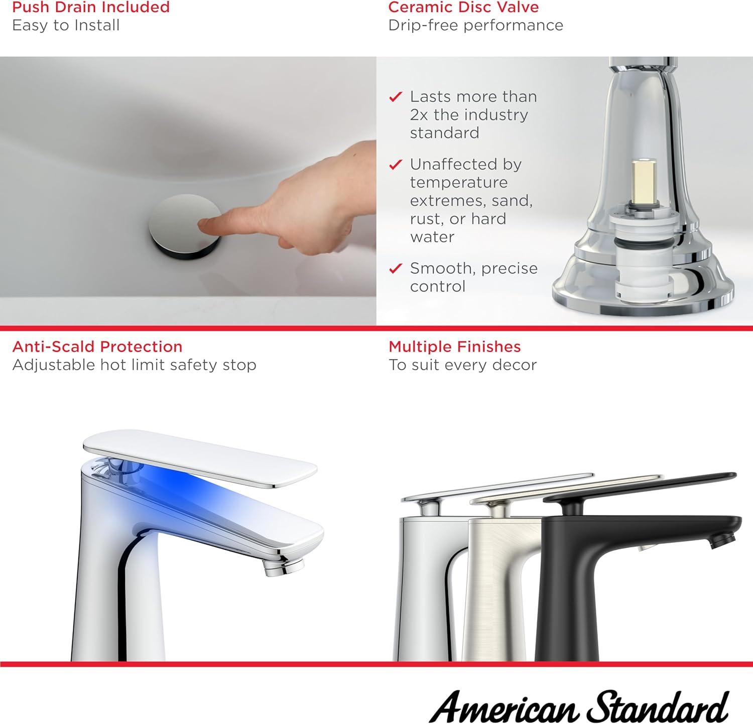 Single-Hole Single-handle Bathroom Faucet with Drain Assembly