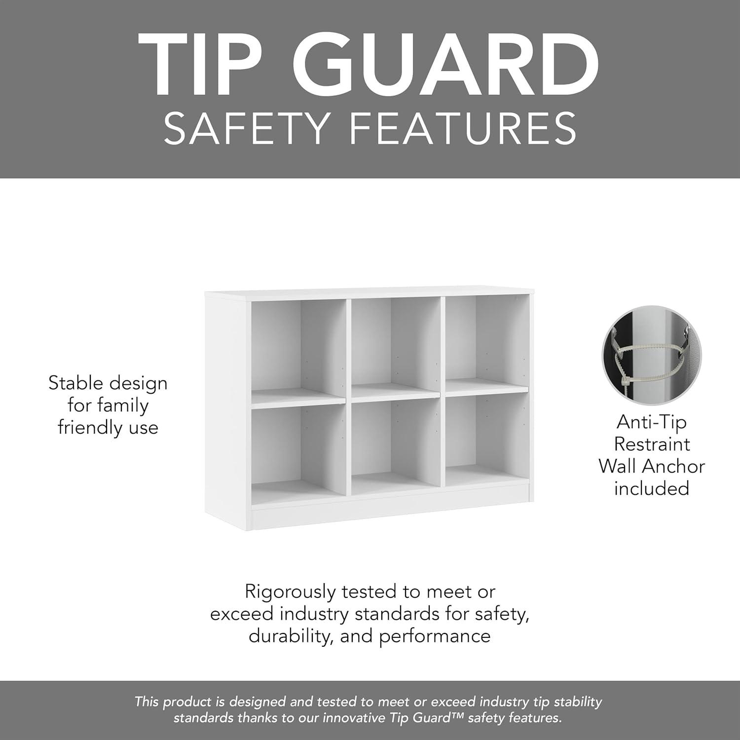 Universal 6 Cube Organizer Storage Shelf in White - Engineered Wood