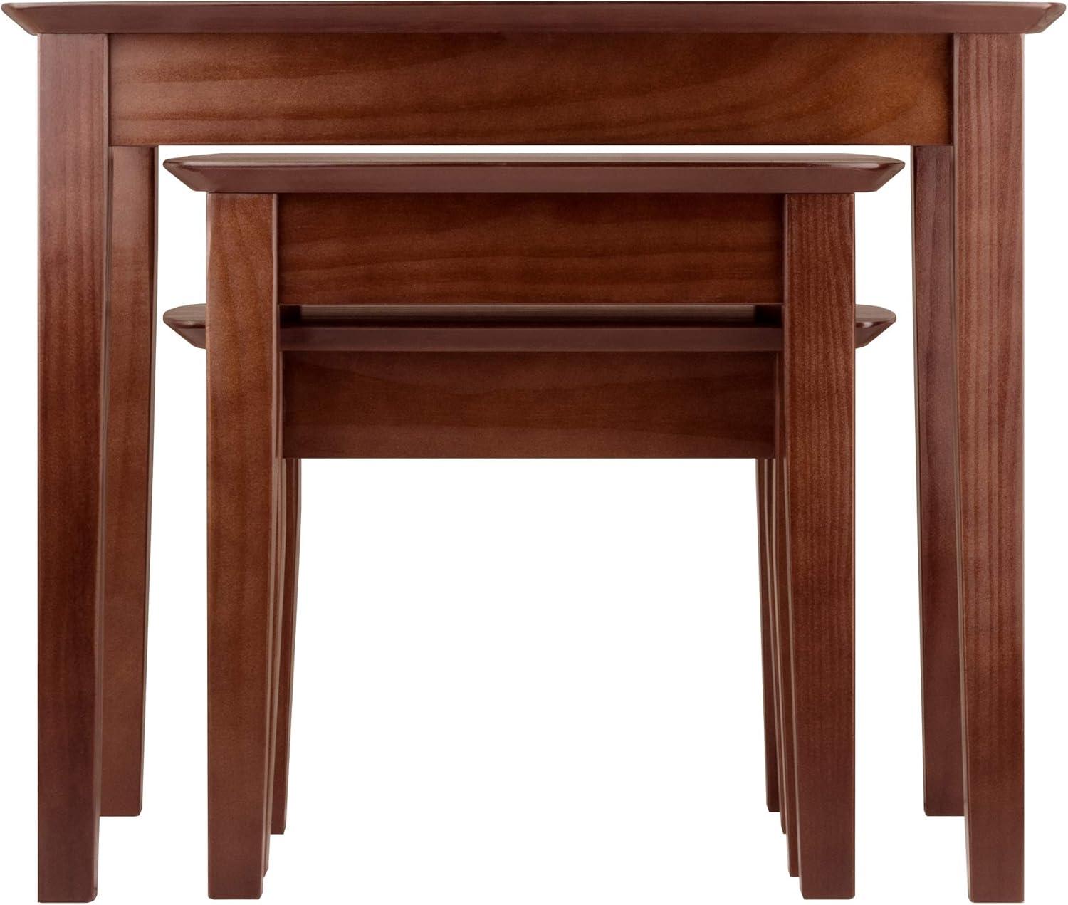 3pc Bradley Nesting Table Set - Antique Walnut - Winsome: Wood Frame, Living Room Accent Tables