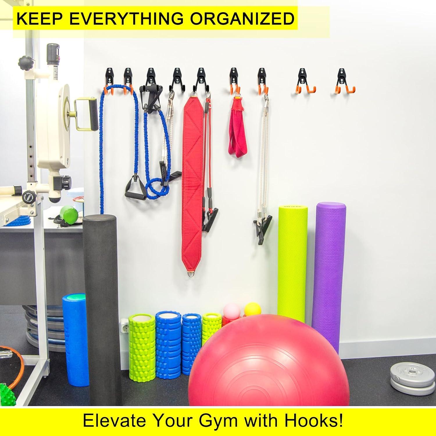 6 Pack Garage Hooks Heavy Duty Storage Organizer Wall Mount Power and Garden Tool Hangers, for Hanging Ladders, Ropes, Hose, Bulk Items