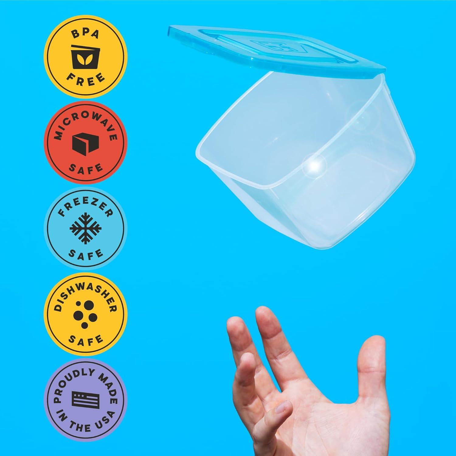 Mr Lid Containers with Attached Lid - 17 Pack - Meal Prep, Food Storage, Durable Containers.