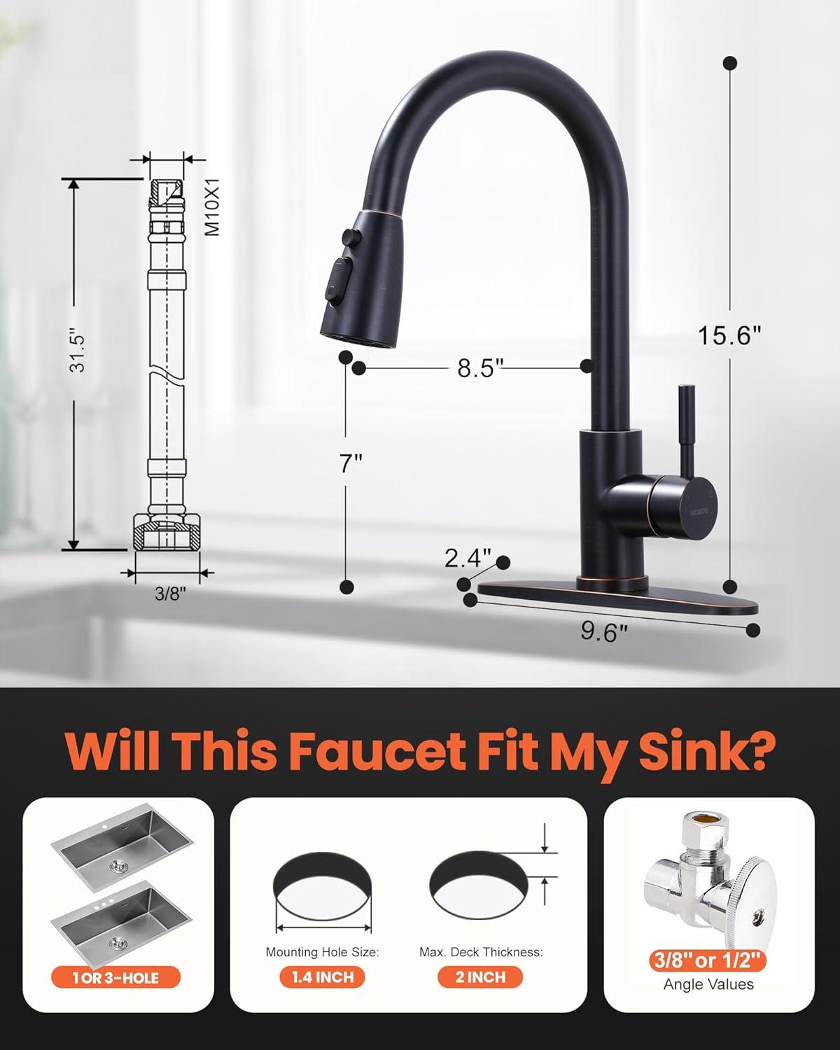 High Arc Pull Down Kitchen Faucet with Sprayer