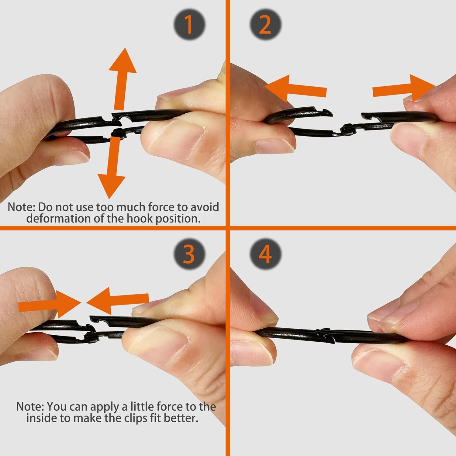 Dznils Rustproof Round Metal Shower Curtain Hooks Rings, Black, Set of 24