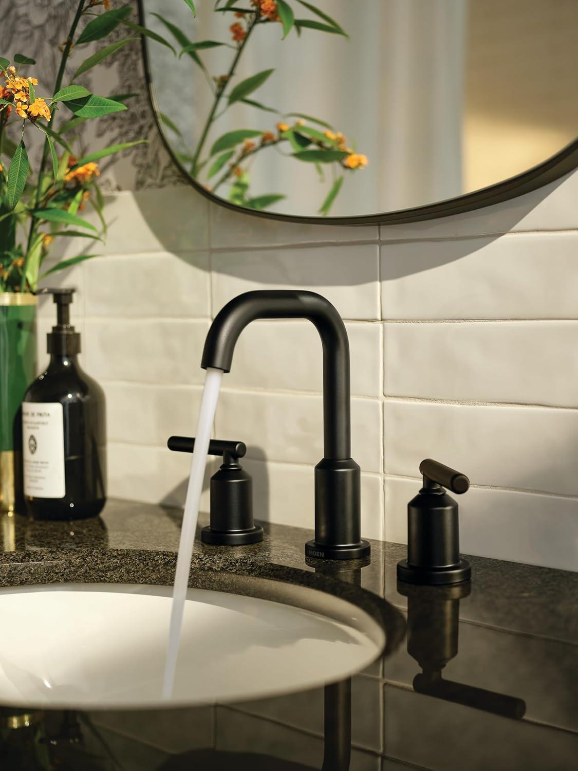 Moen MOEN T6222BL CIA MATTE BLACK TWO-HANDLE HIGH ARC BATHROOM FAUCET T6222BL-1