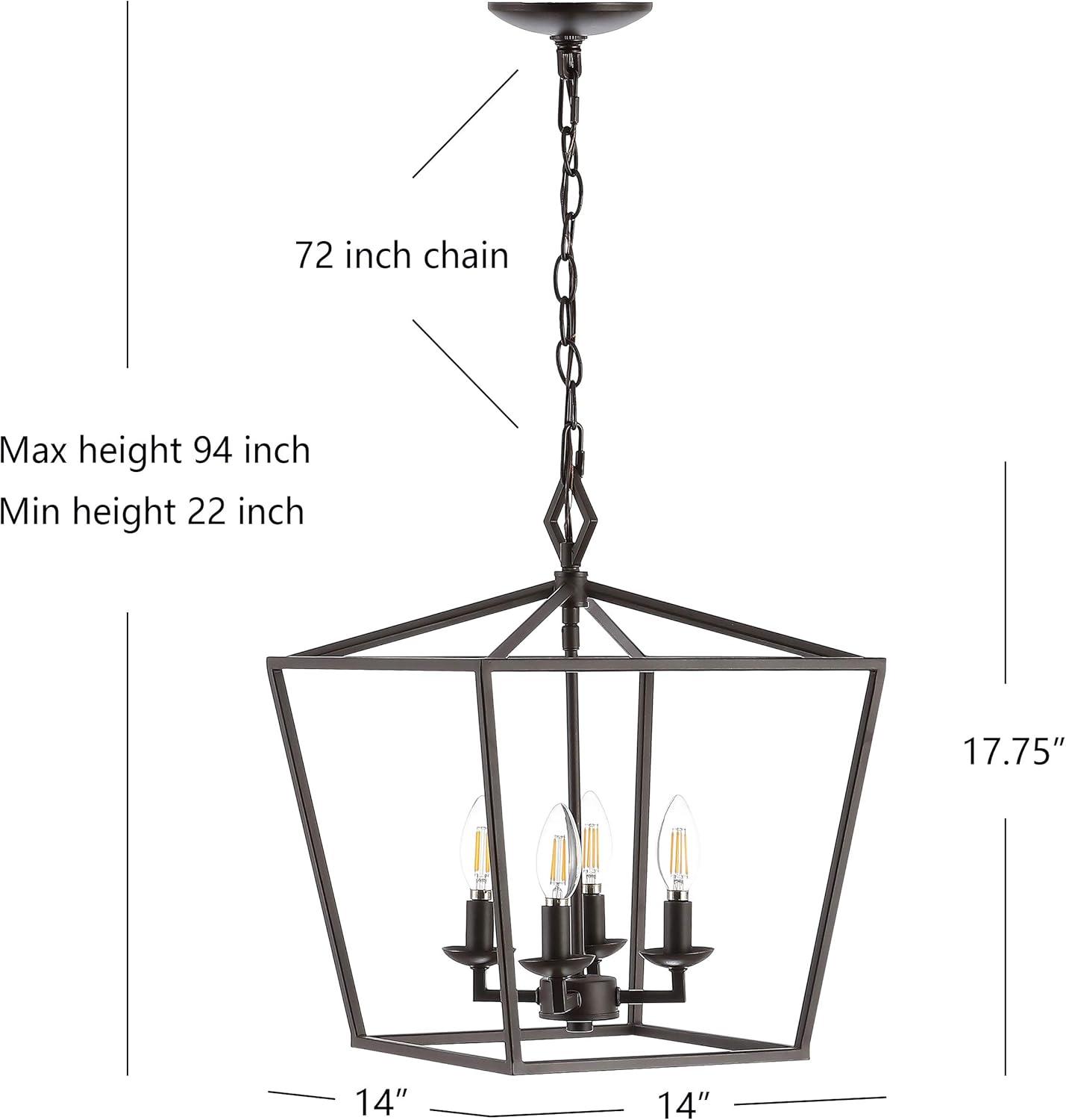 Rosalen 4 Light Pendant - Oil Rubbed Bronze (Black) - Safavieh.