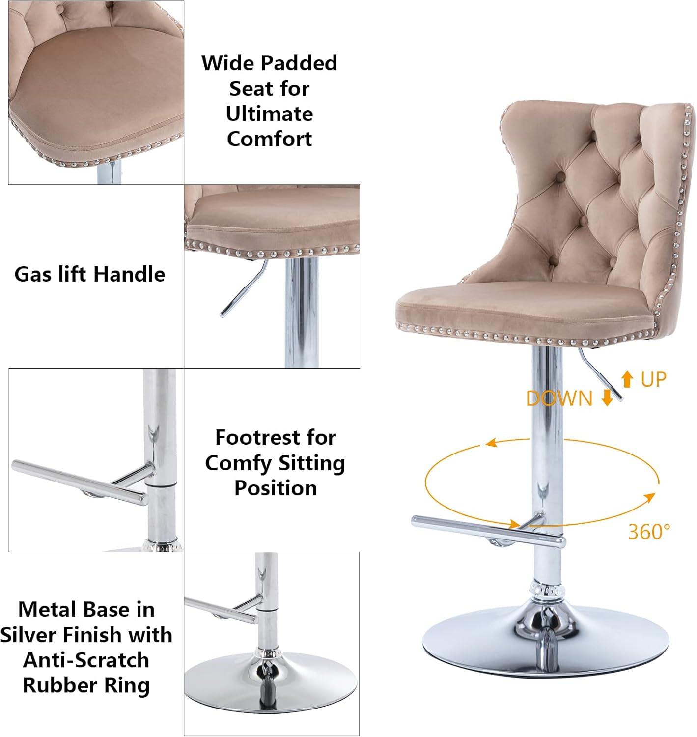 Julias Swivel Upholstered Adjustable Height Counter Stool (Set of 2)