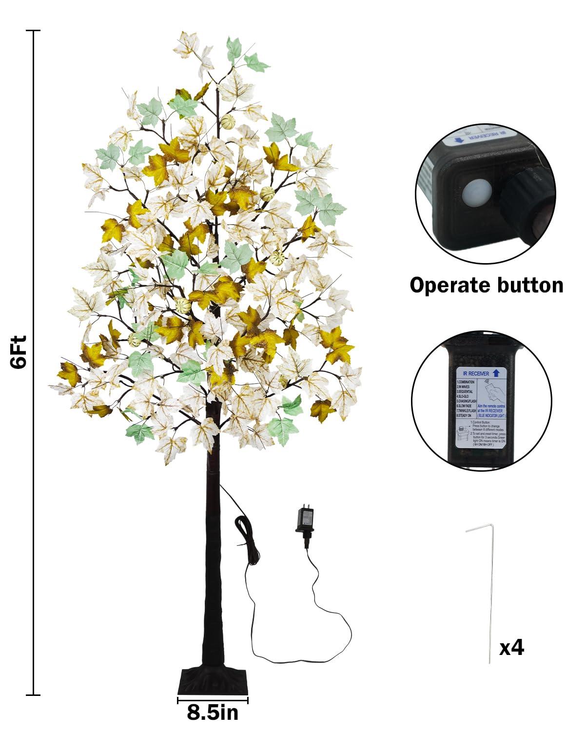 The Holiday Aisle® 6FT Fall Light Up Tree with 96 LEDs Lights