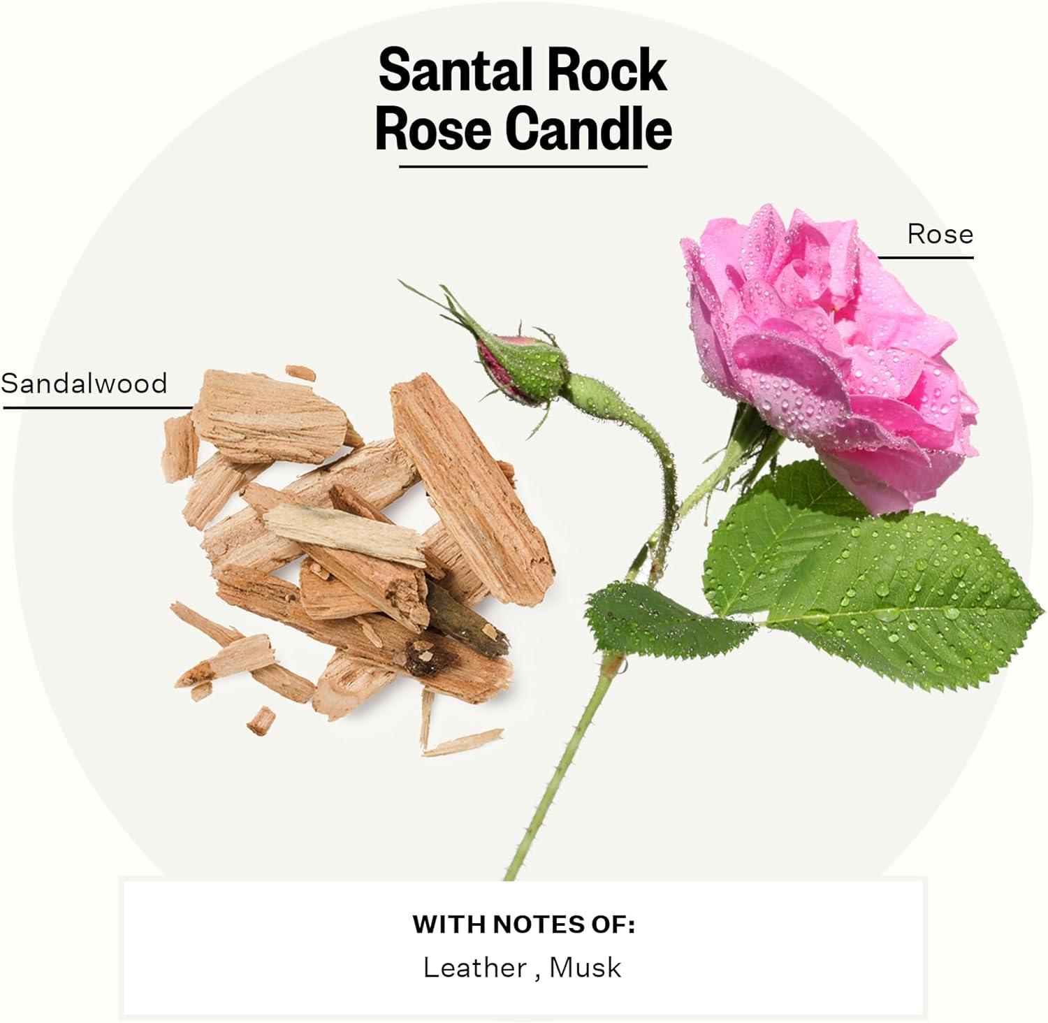 White Soy Wax Santal Rock Rose & Lavender Scented Candle