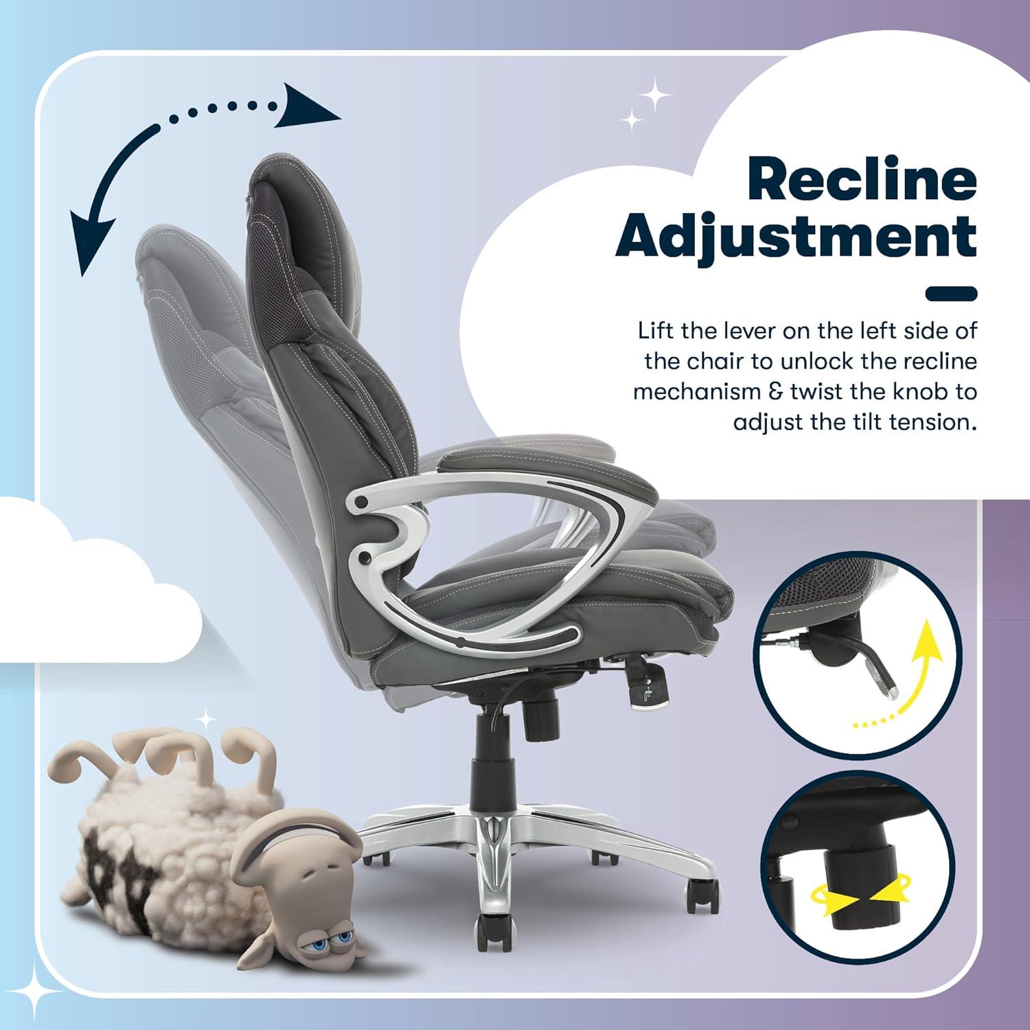 Serta Bryce Executive Office Chair with Patented AIR Lumbar Technology and Layered Body Pillows