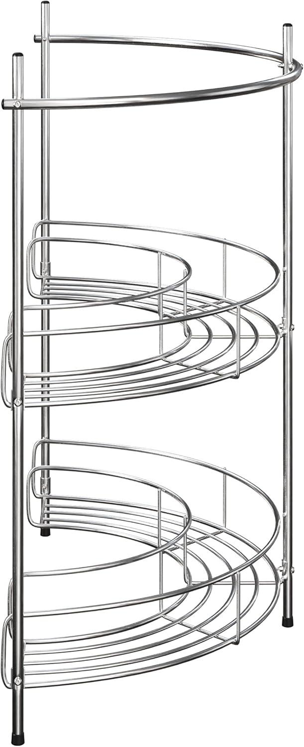 Lavish Home Pedestal Under Sink Organizer, Silver