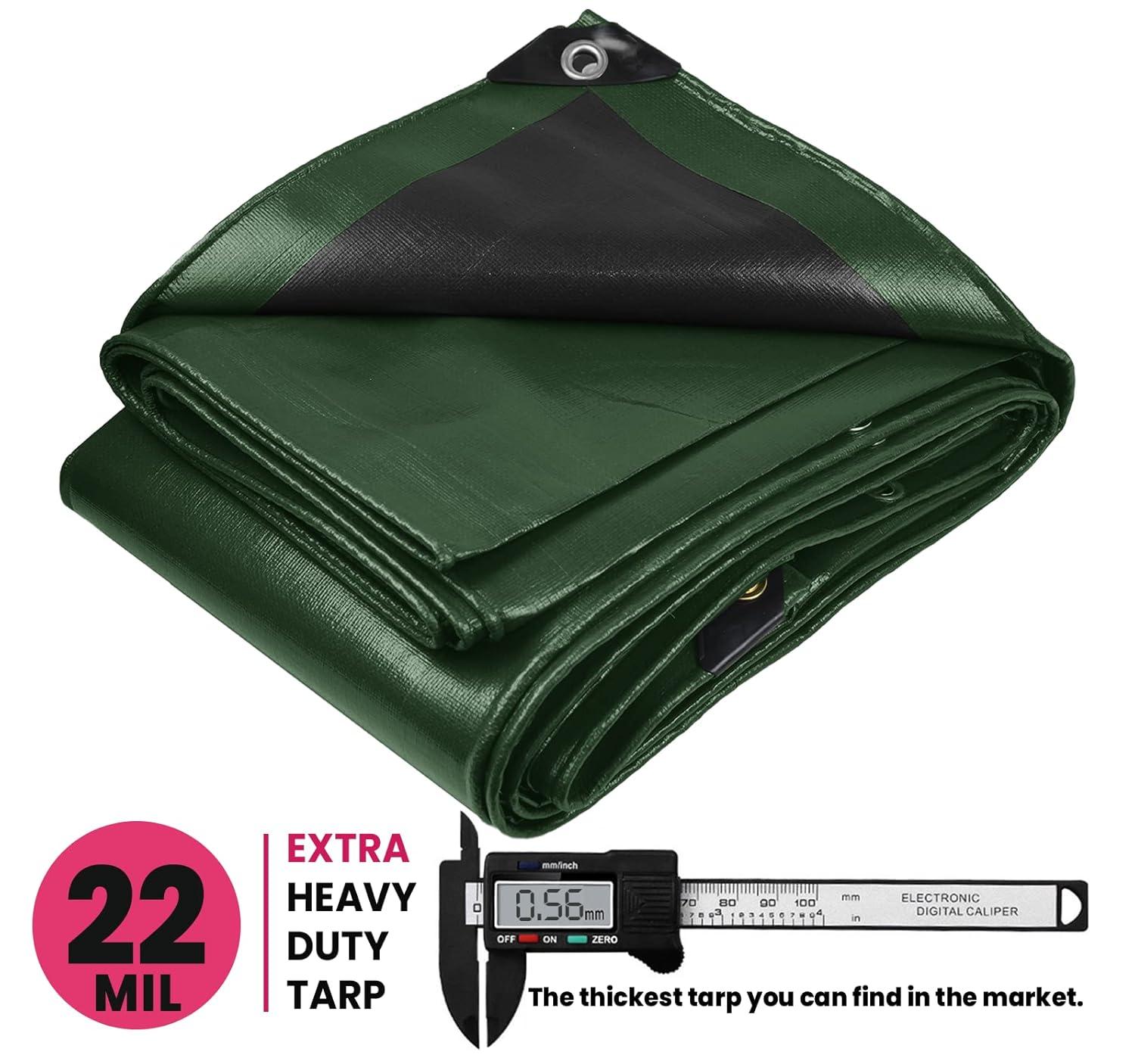 PROTARP 22 Mil Heavy Duty Polyethylene Tarp, Waterproof, UV Resistant