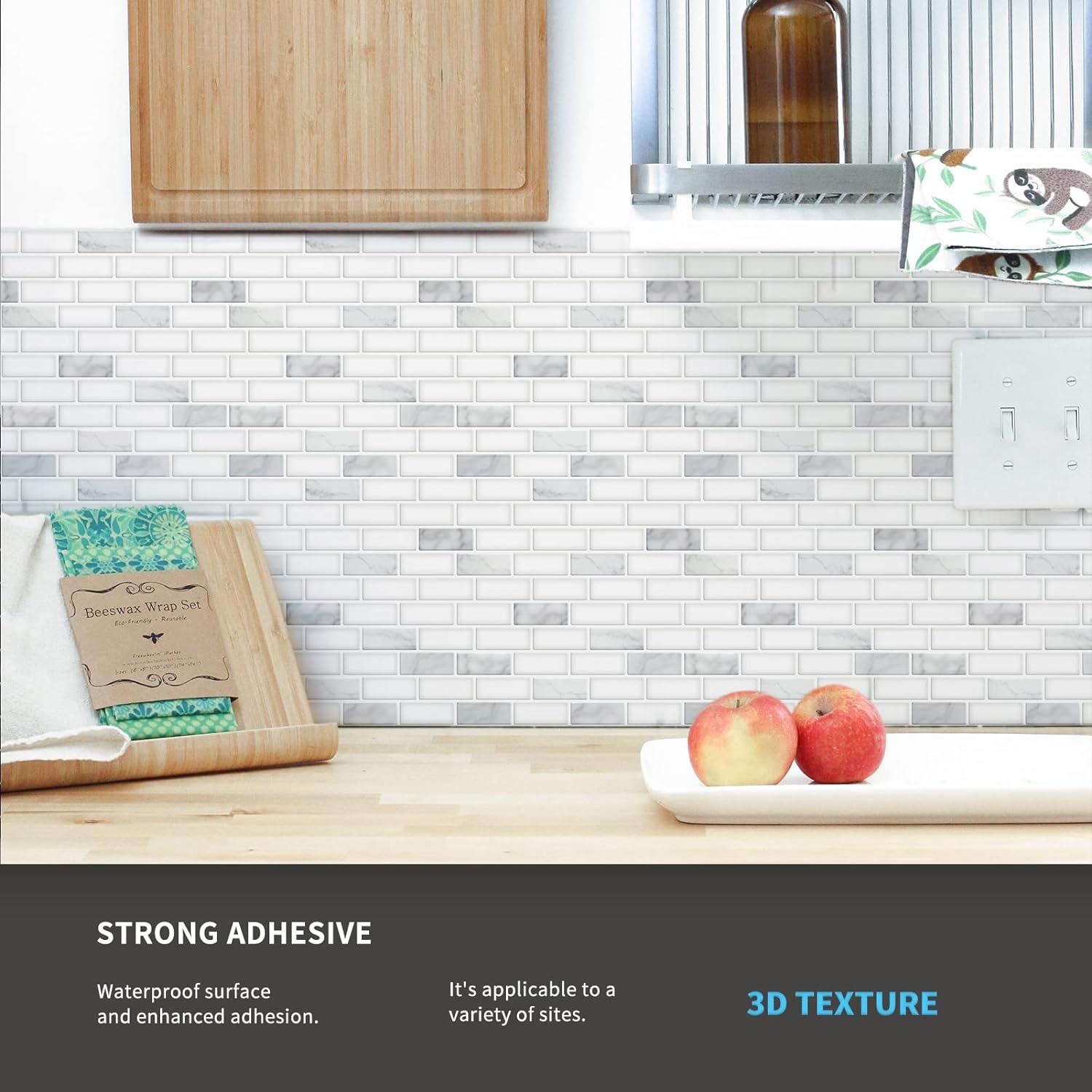 12'' W x 12'' L Vinyl Peel and Stick Subway Tile