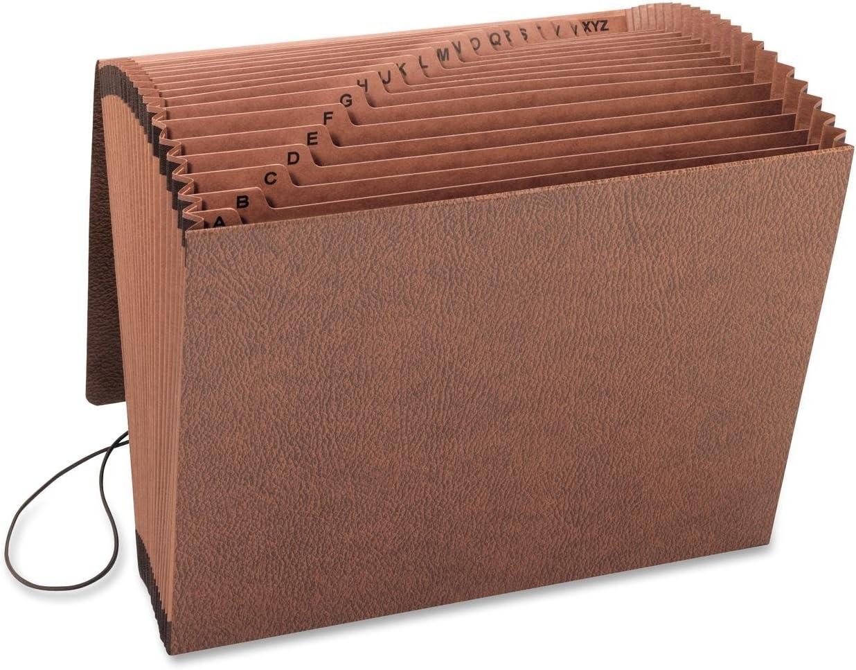 Smead TUFF Expanding Wallet, 21 Sections, Elastic Cord Closure, 1/21-Cut Tabs, Letter Size, Redrope