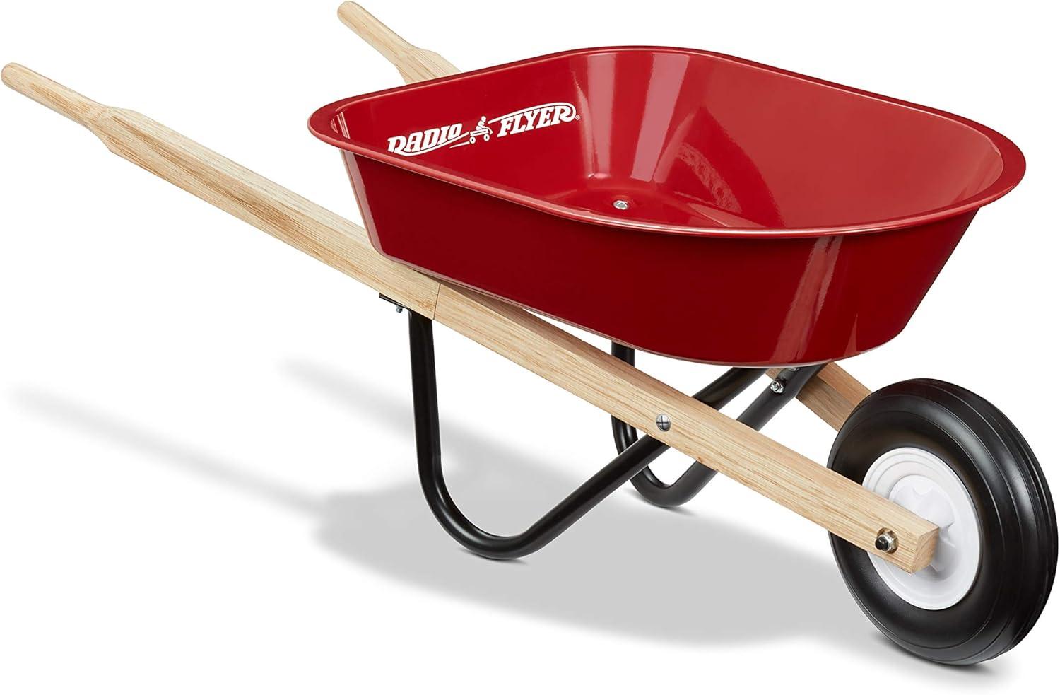 Radio Flyer Kid's Wheelbarrow, Red Toy Wheelbarrow for Children