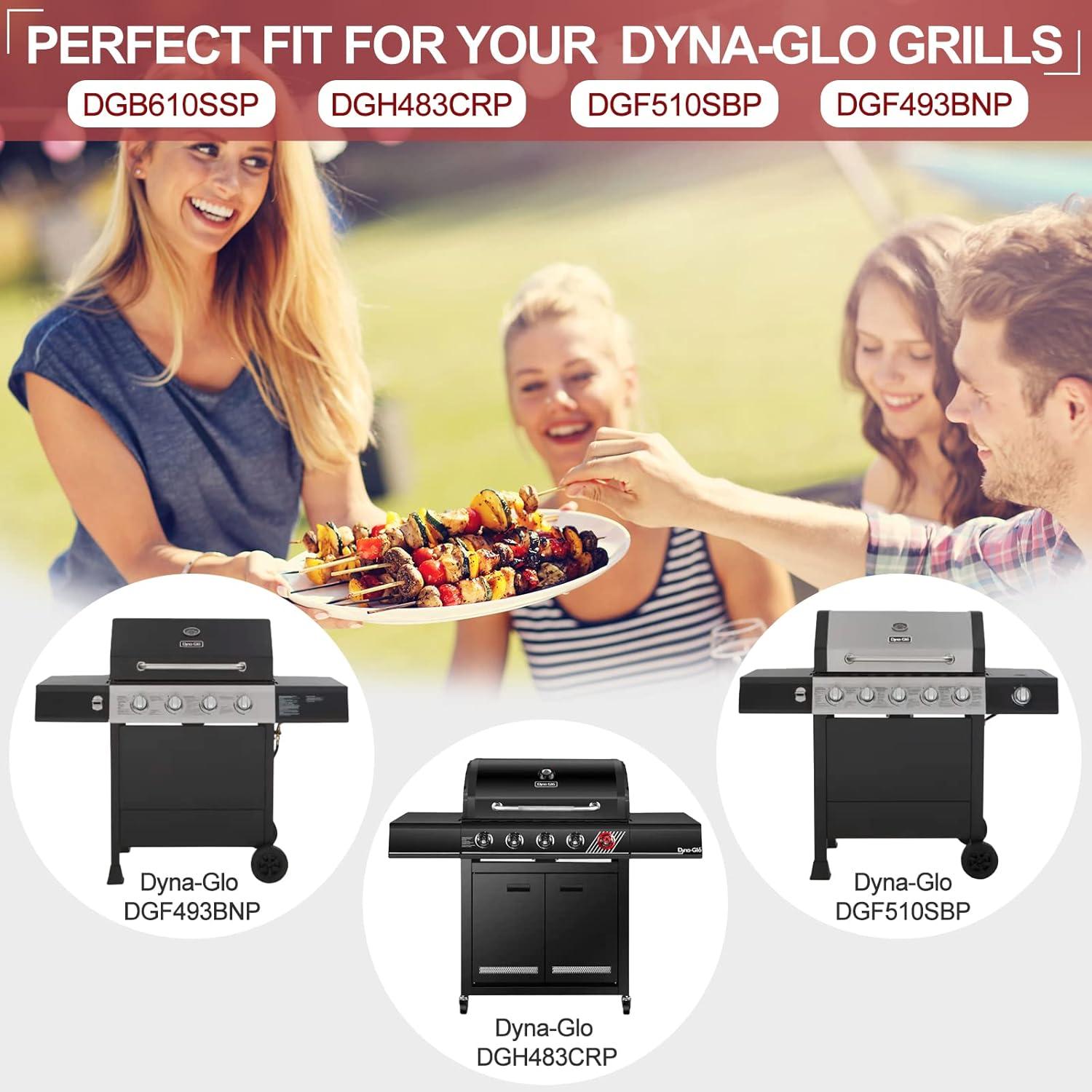 Unicook 15 Inch Grill Heat Plates for Dyna-Glo, Grill Burner Covers, Grill Parts Porcelain Heat Shields for Backyard, 4 Pack