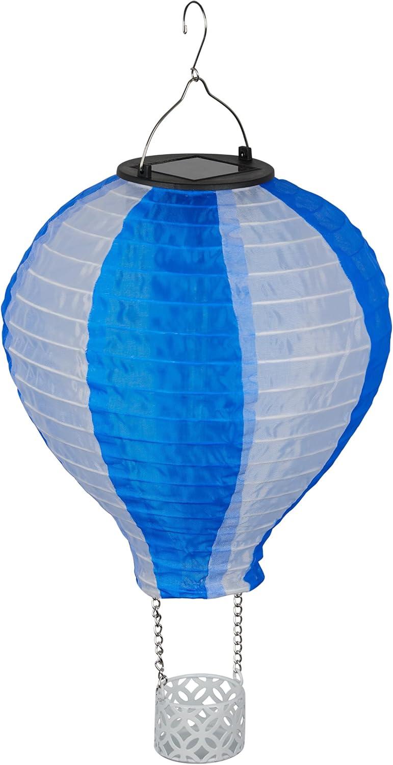 13"H Solar Hot Air Balloon with Flame LED Lights