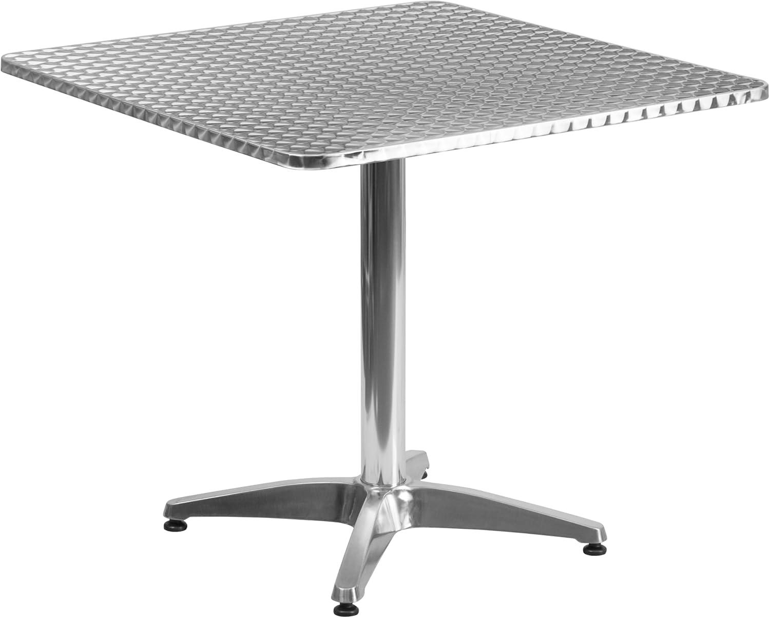 Flash Furniture 27.5'' Square Aluminum Indoor-Outdoor Table Set with 4 Rattan Chairs