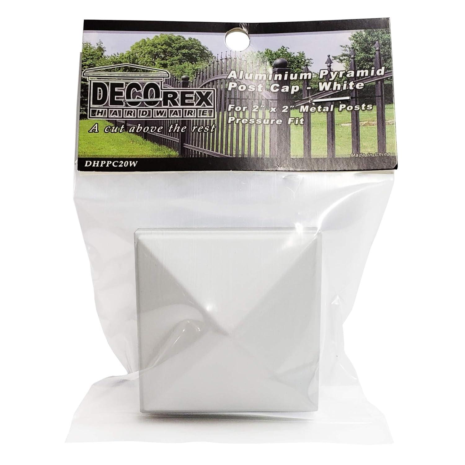 2" x 2" Aluminium Pyramid Post Cap for Metal Posts - Pressure Fit - White