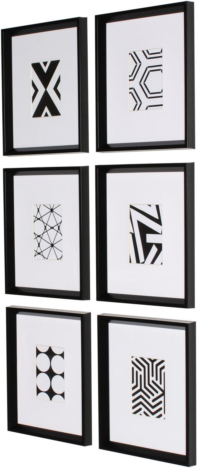 6pc 12" x 15" Calter Framed Print Art Set Black - Kate and Laurel
