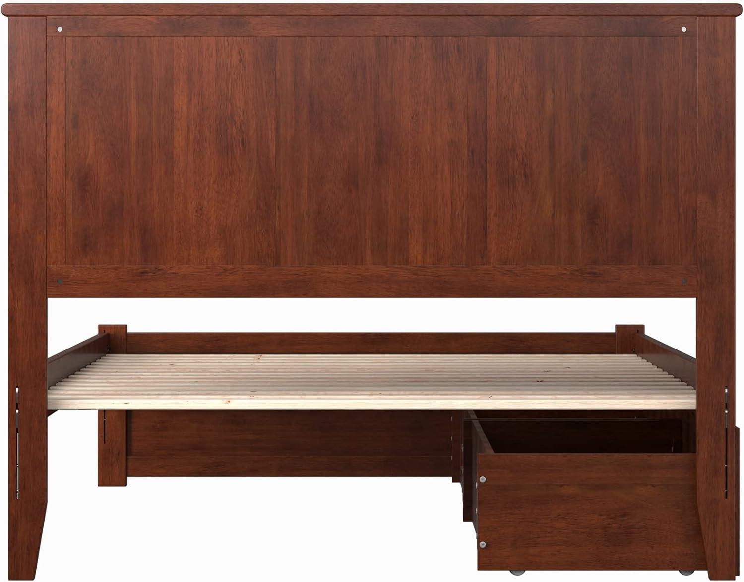 Madison Platform Bed with Flat Panel Foot Board and 2 Urban Bed Drawers in Multiple Colors and Sizes