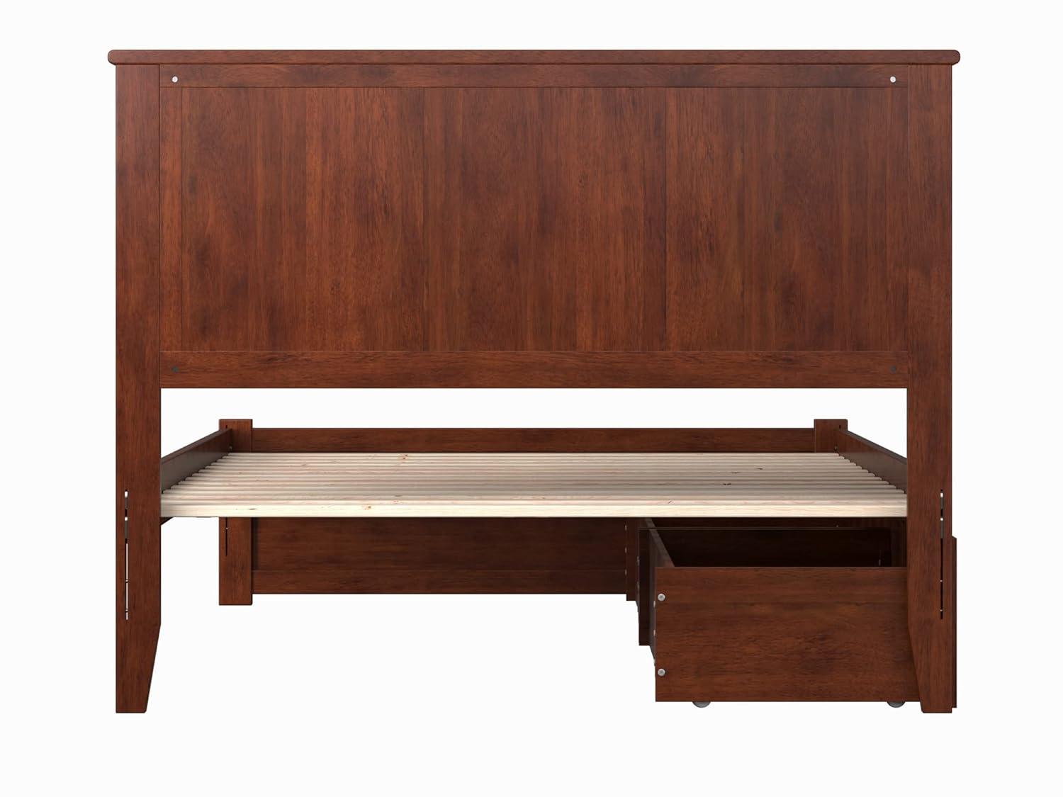 Madison Platform Bed with Flat Panel Foot Board and 2 Urban Bed Drawers in Multiple Colors and Sizes