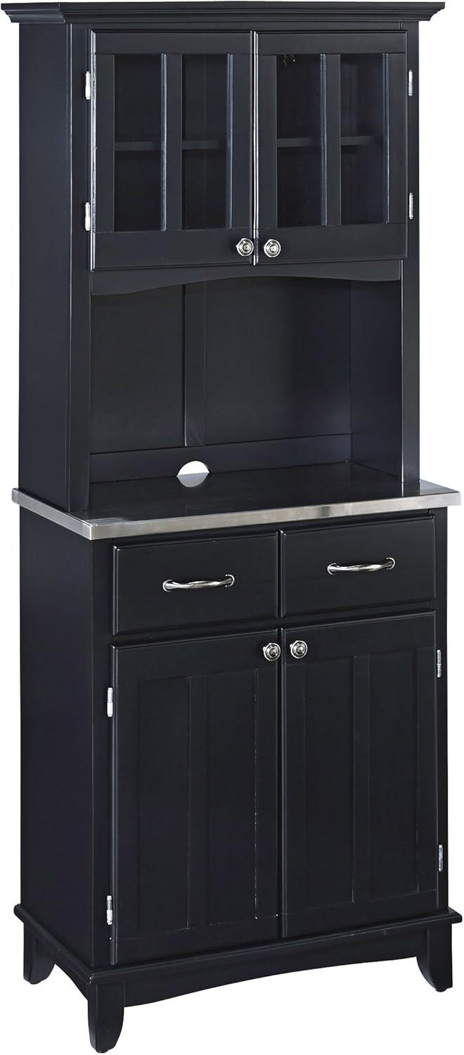 Homestyles Buffet of Buffets Wood Buffet with Hutch in Black