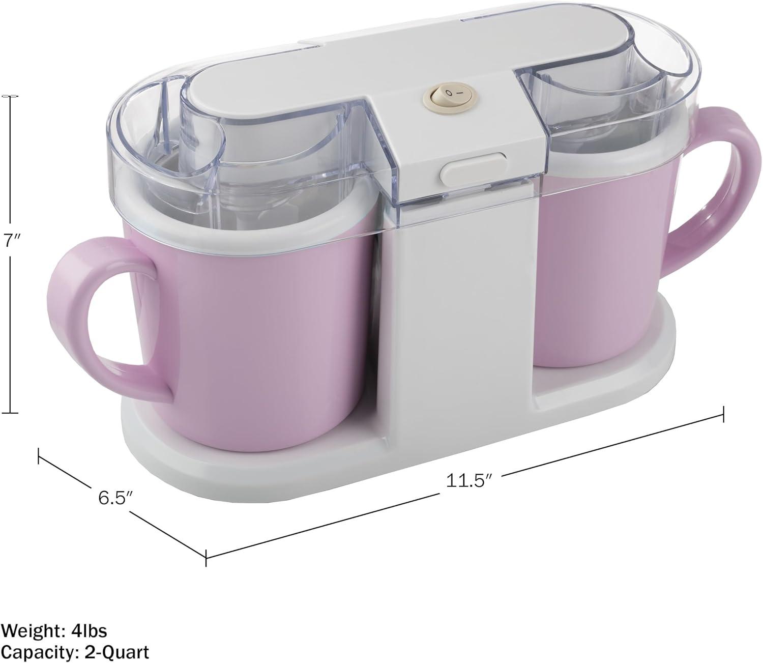 Pink 2QT Automatic Frozen Bowl Ice Cream Maker