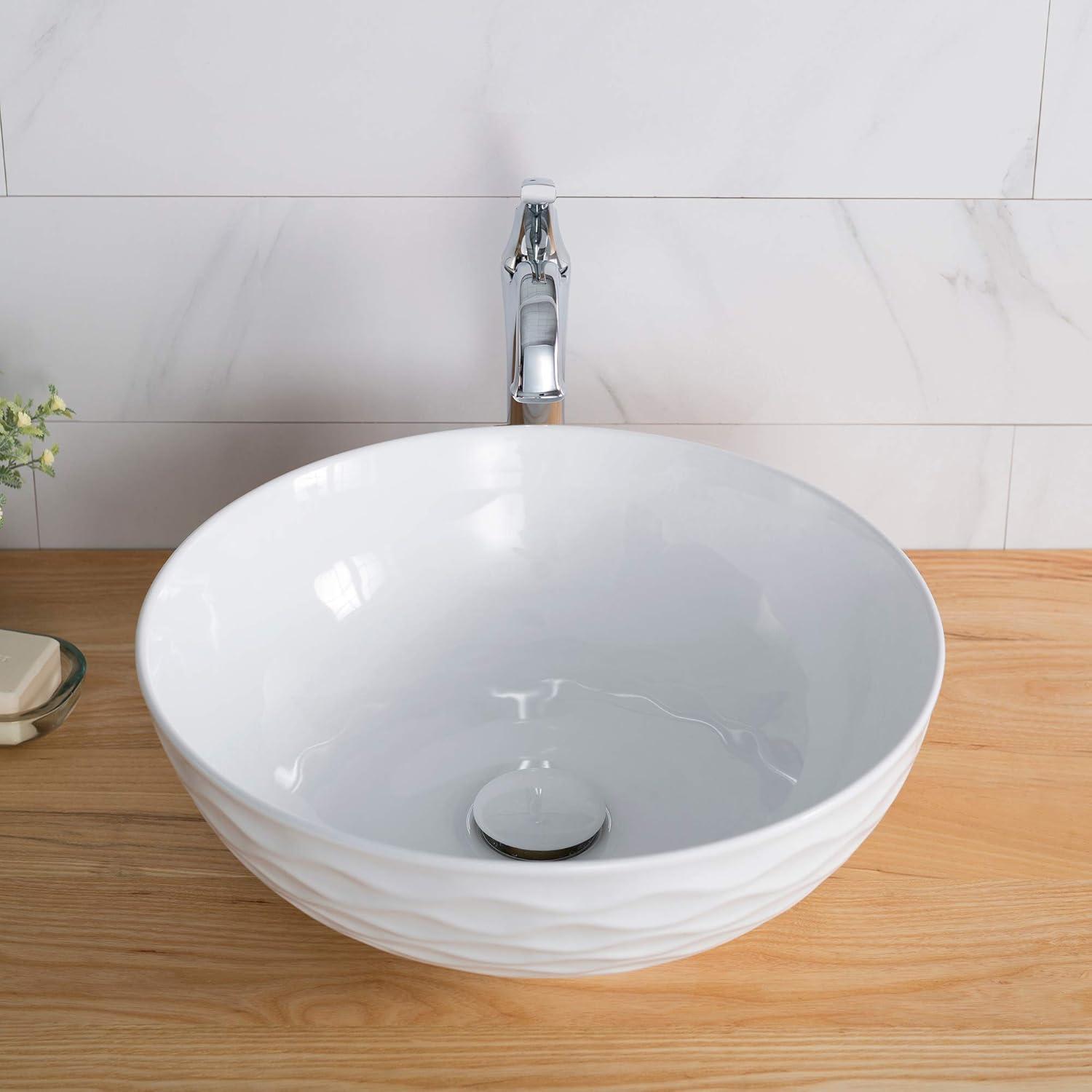 Thin Ceramics Circular Vessel Bathroom Sink