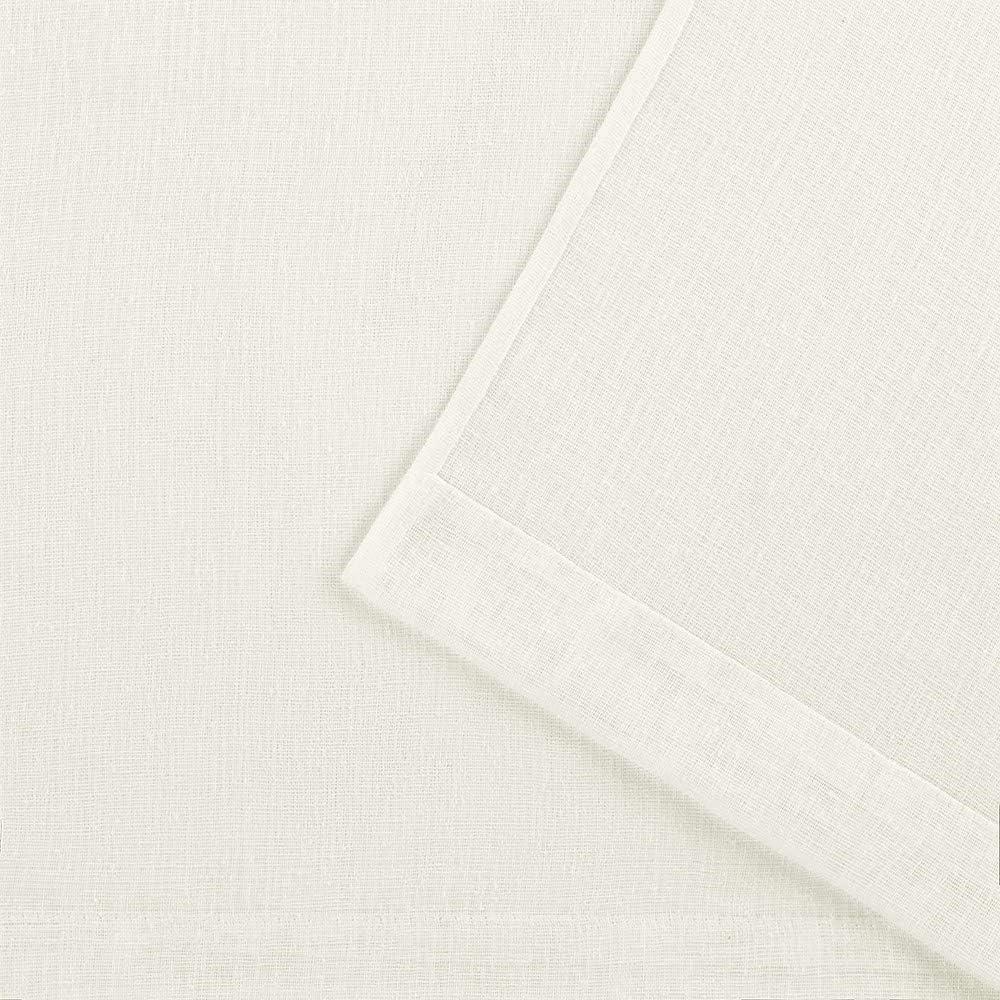 Set of 2 (108"x50") Belgian Pinch Pleats Sheer Window Curtain Panel Ivory - Exclusive Home: Modern Off-White Decor