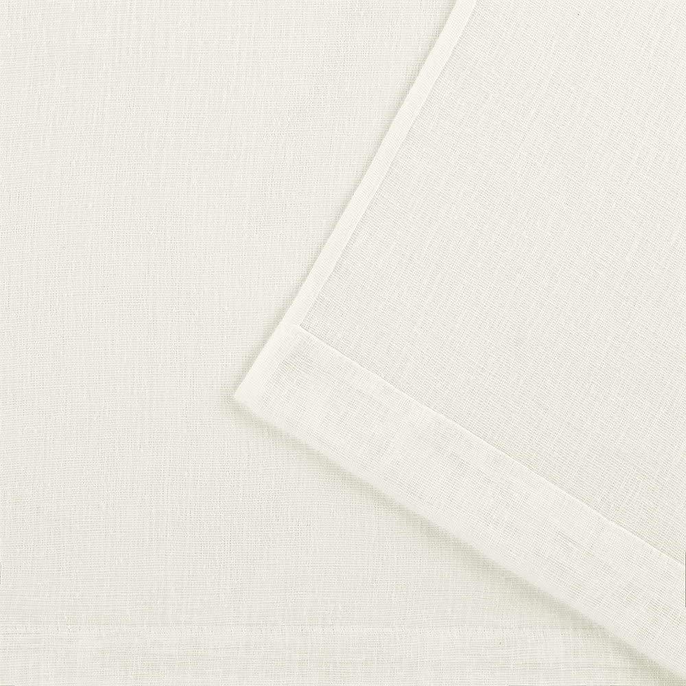 Set of 2 (108"x50") Belgian Pinch Pleats Sheer Window Curtain Panel Ivory - Exclusive Home: Modern Off-White Decor