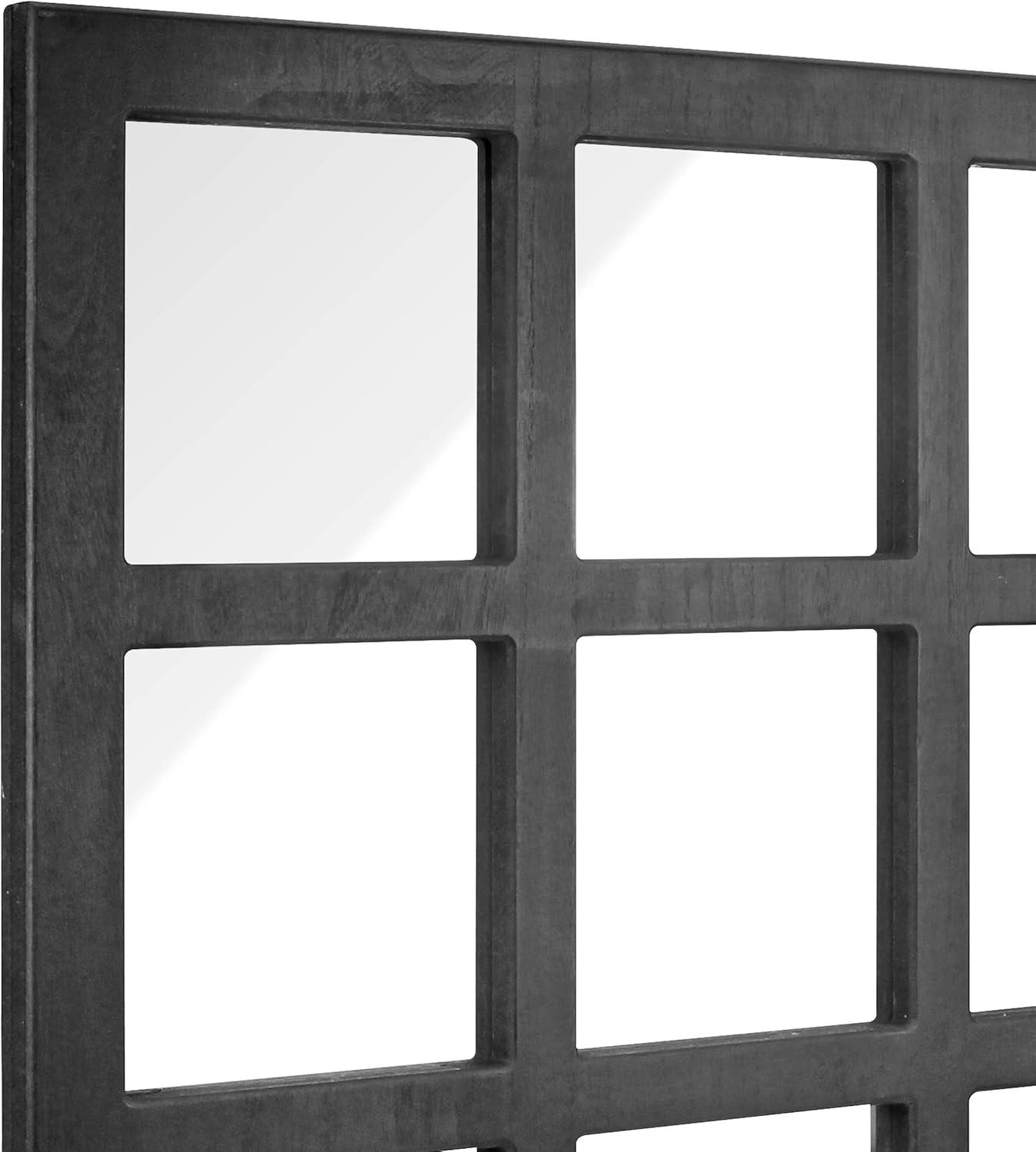 23.5" x 23.5" Rustic 9-Panel Window Pane Decorative Wall Mirror - Stonebriar Collection