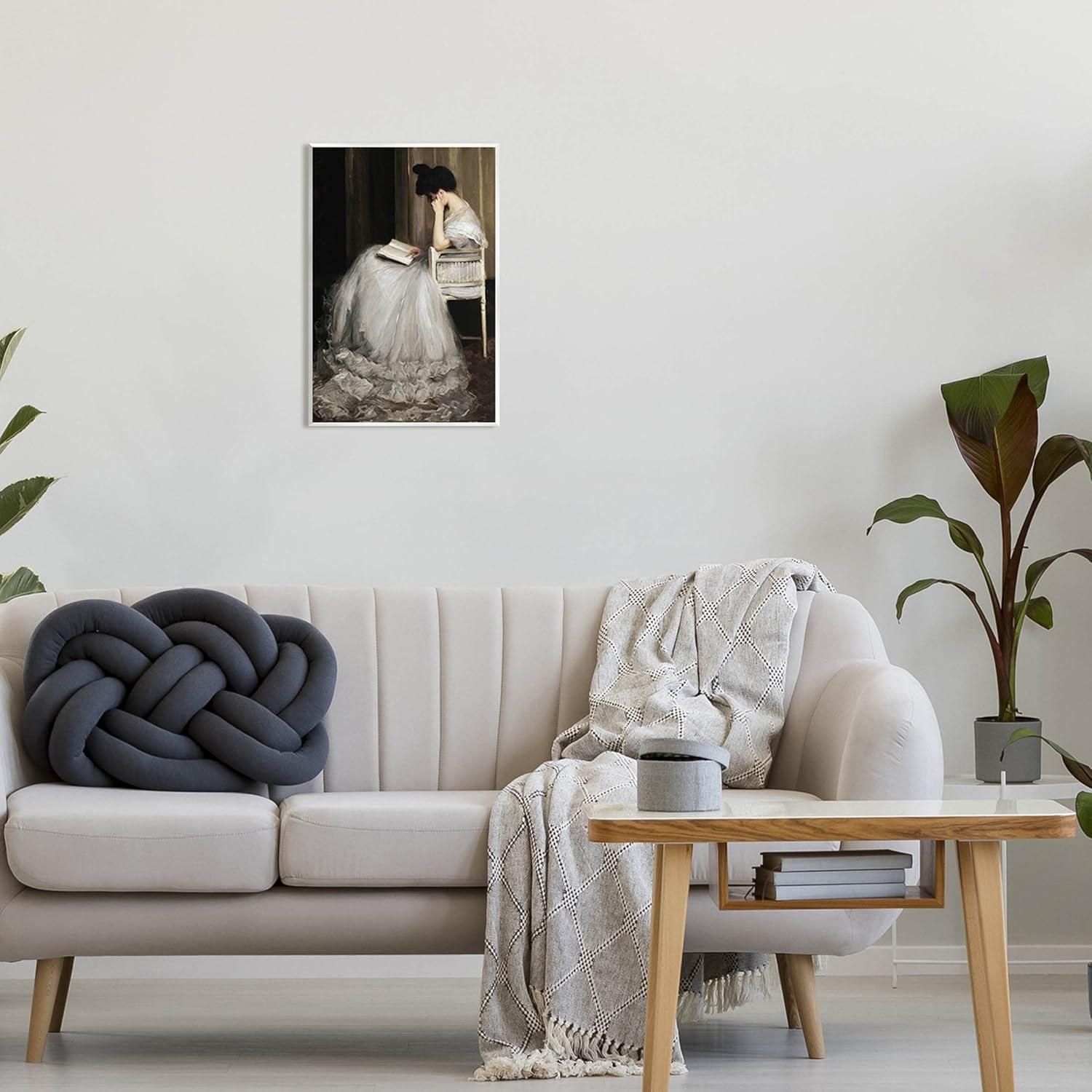 Elegant Woman Reading Portrait on MDF Wood Wall Art