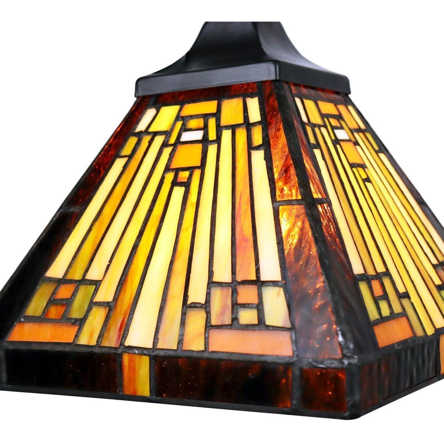 Chloe Lighting Innes Mission Tiffany-Style Blackish Bronze 1 Light Mini Pendant 8" Wide