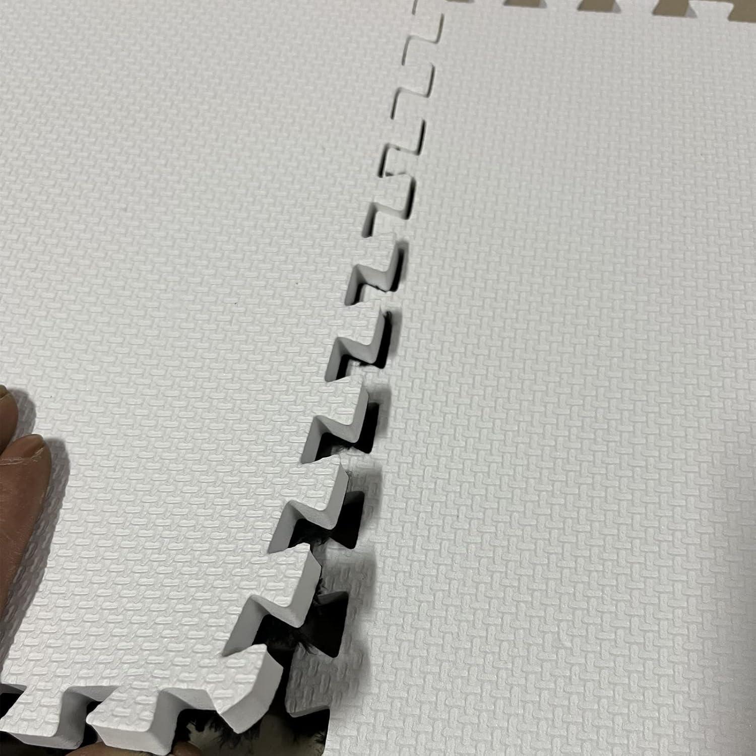 Interlocking Carpet Shaggy Soft EVA Foam Mats Fluffy Area Rugs Protective Floor Tiles Exercise Play Mat for Children Kids Room Home Parlor Bedroom (12 pcs, Black)