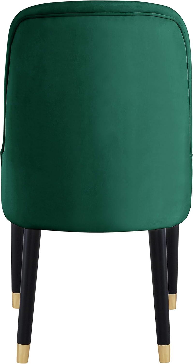 Meridian Furniture Omni Green Velvet Dining Chair with Black Legs (Set of 2)