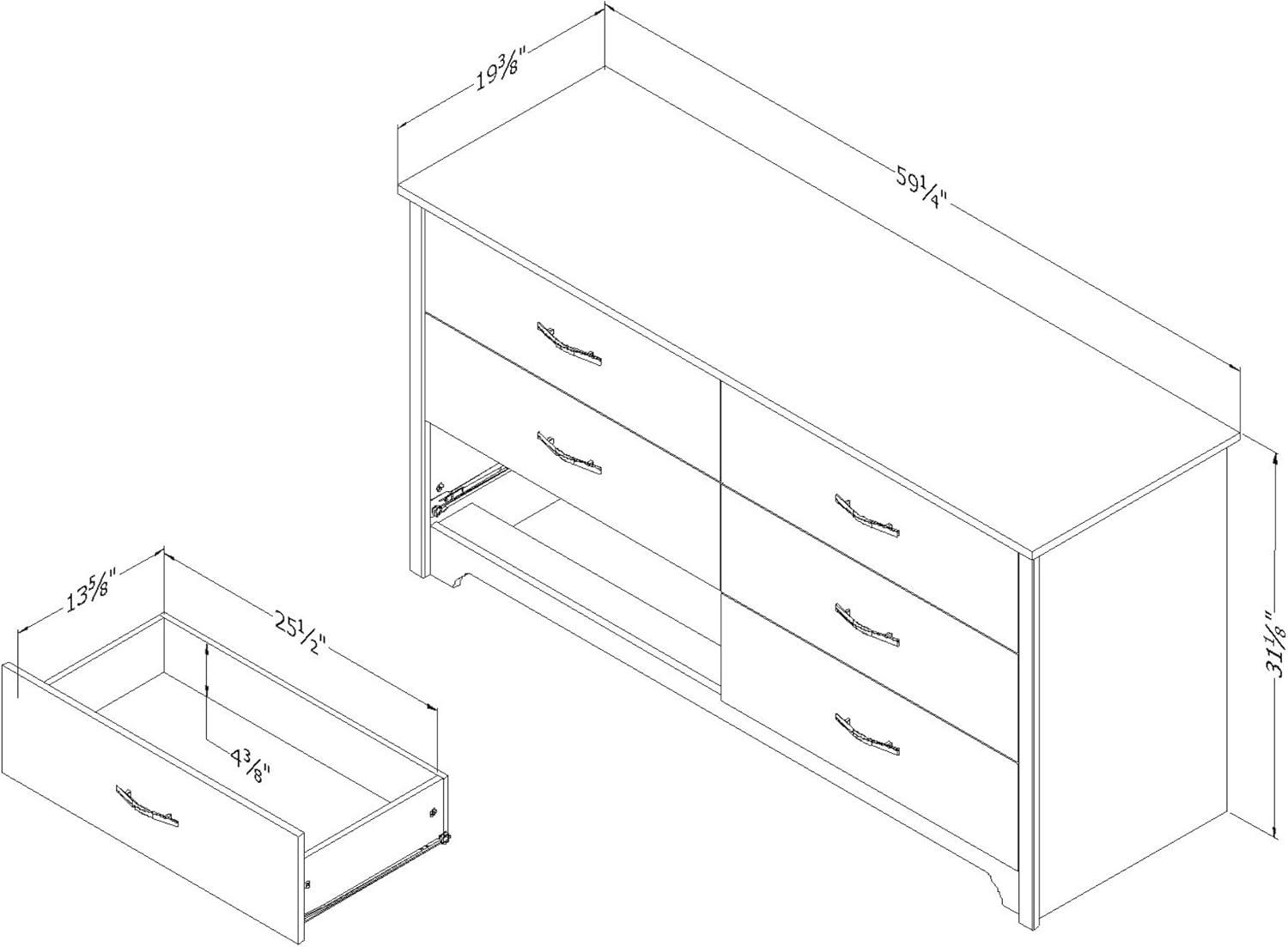 South Shore Fusion, Contemporary Dresser,  Black