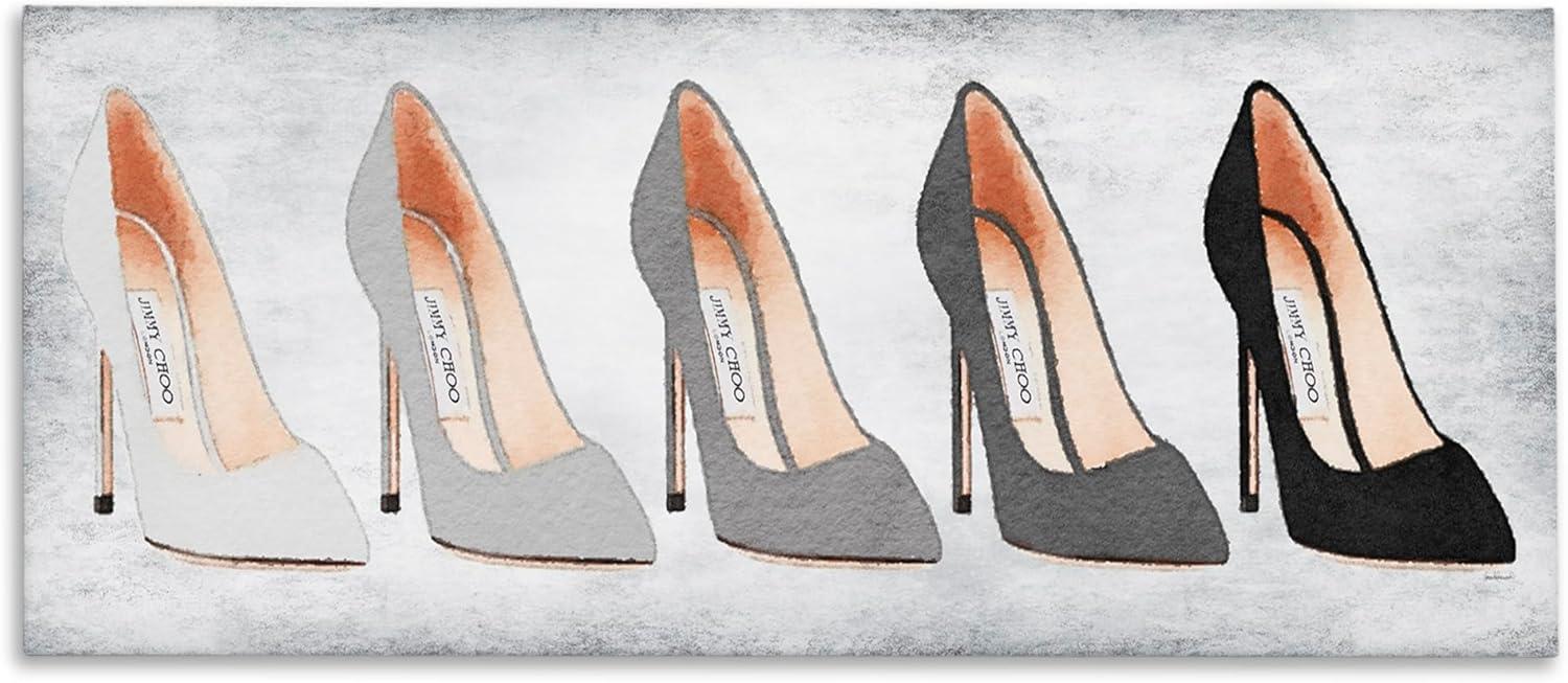 Stupell Industries Glam Fashion High Heels Grey Shades Distressed Canvas Wall Art by Amanda Greenwood