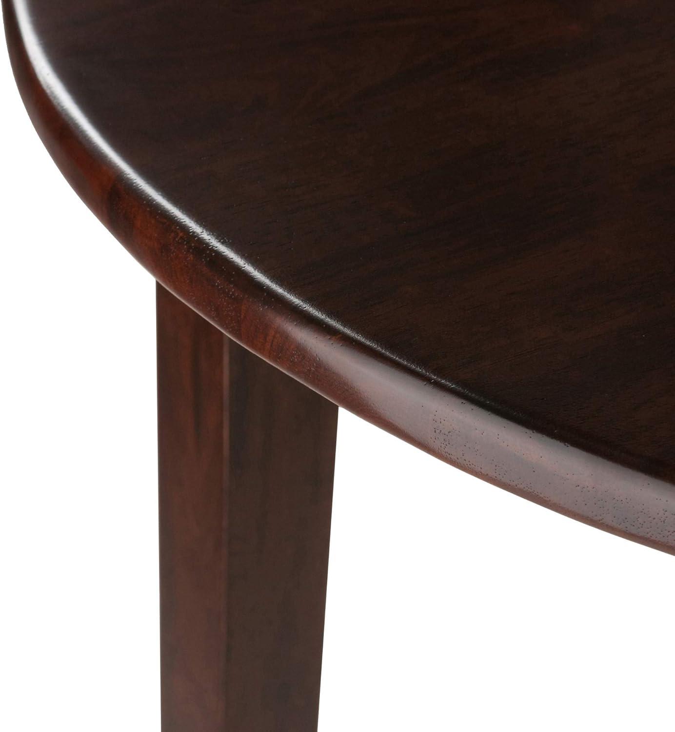 Transitional 36" Extendable Round Dining Table in Walnut