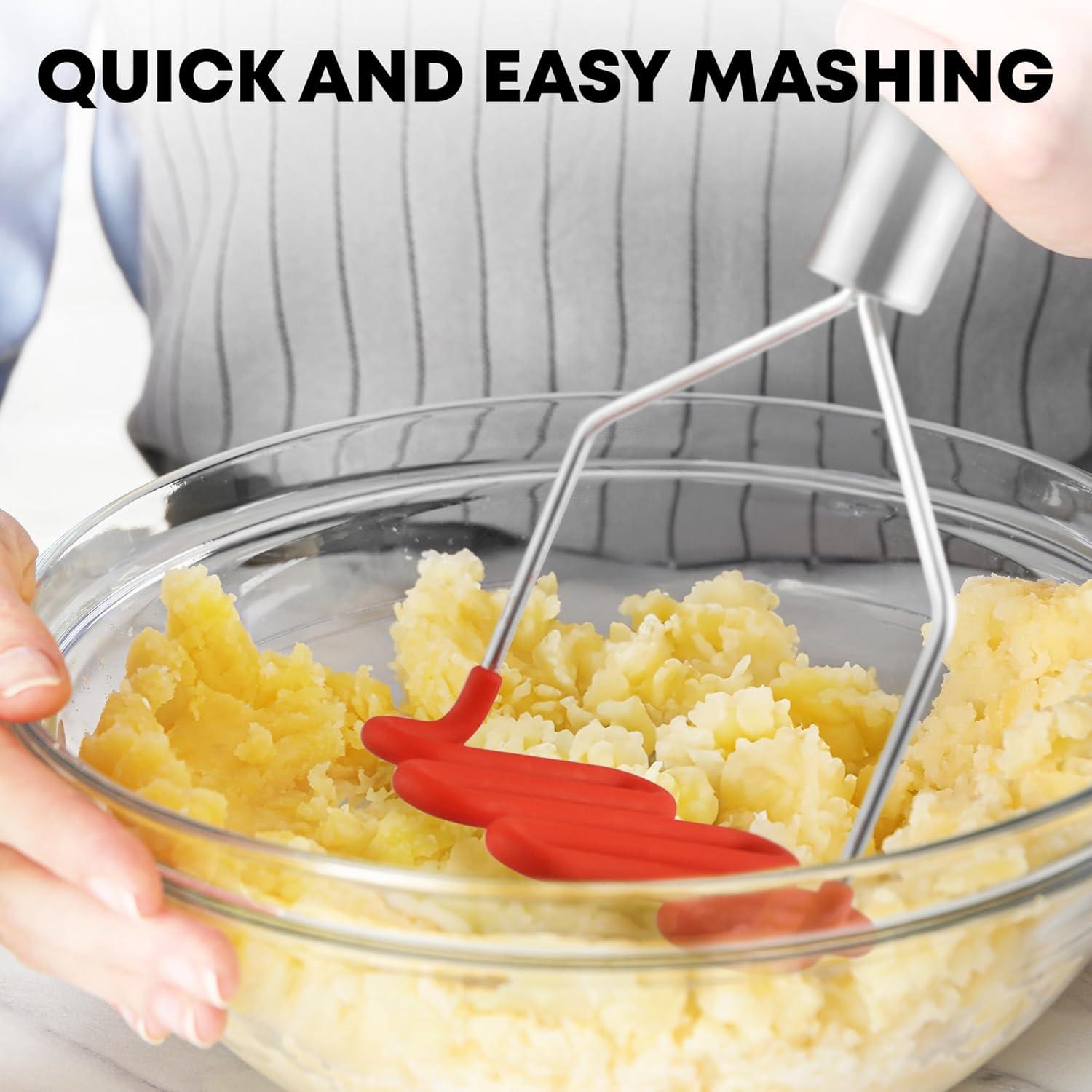 Zulay Kitchen Potato Masher with Premium Silicone Coated