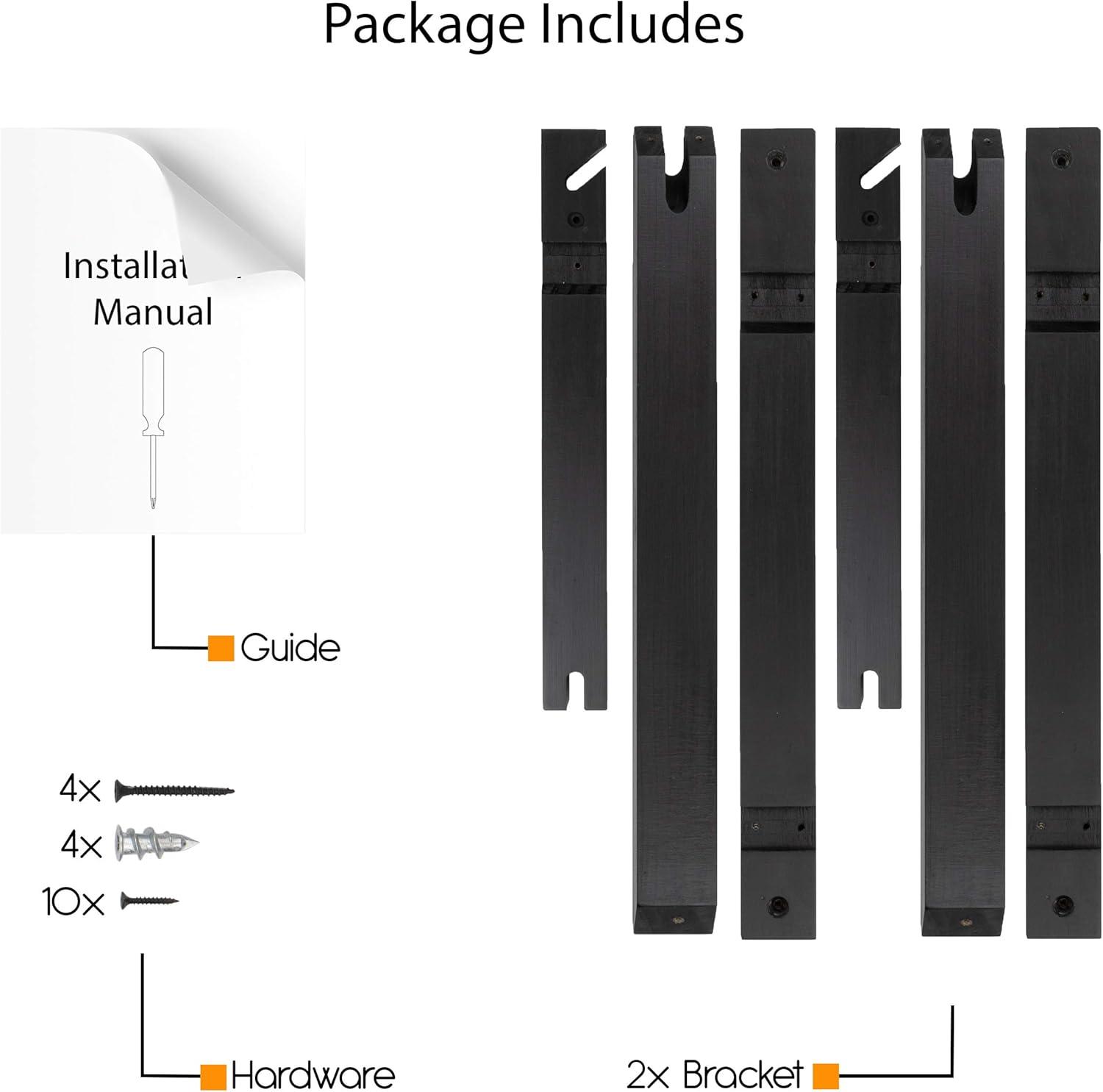 Rustic State Wall Mount Wooden Triangle Sconce Bracket for Hanging Plug in Pendant Light Lamp Cord Kit Fixture - DIY Shelf Project - Decorative Wall Plant Hanger - Black - Set of 2