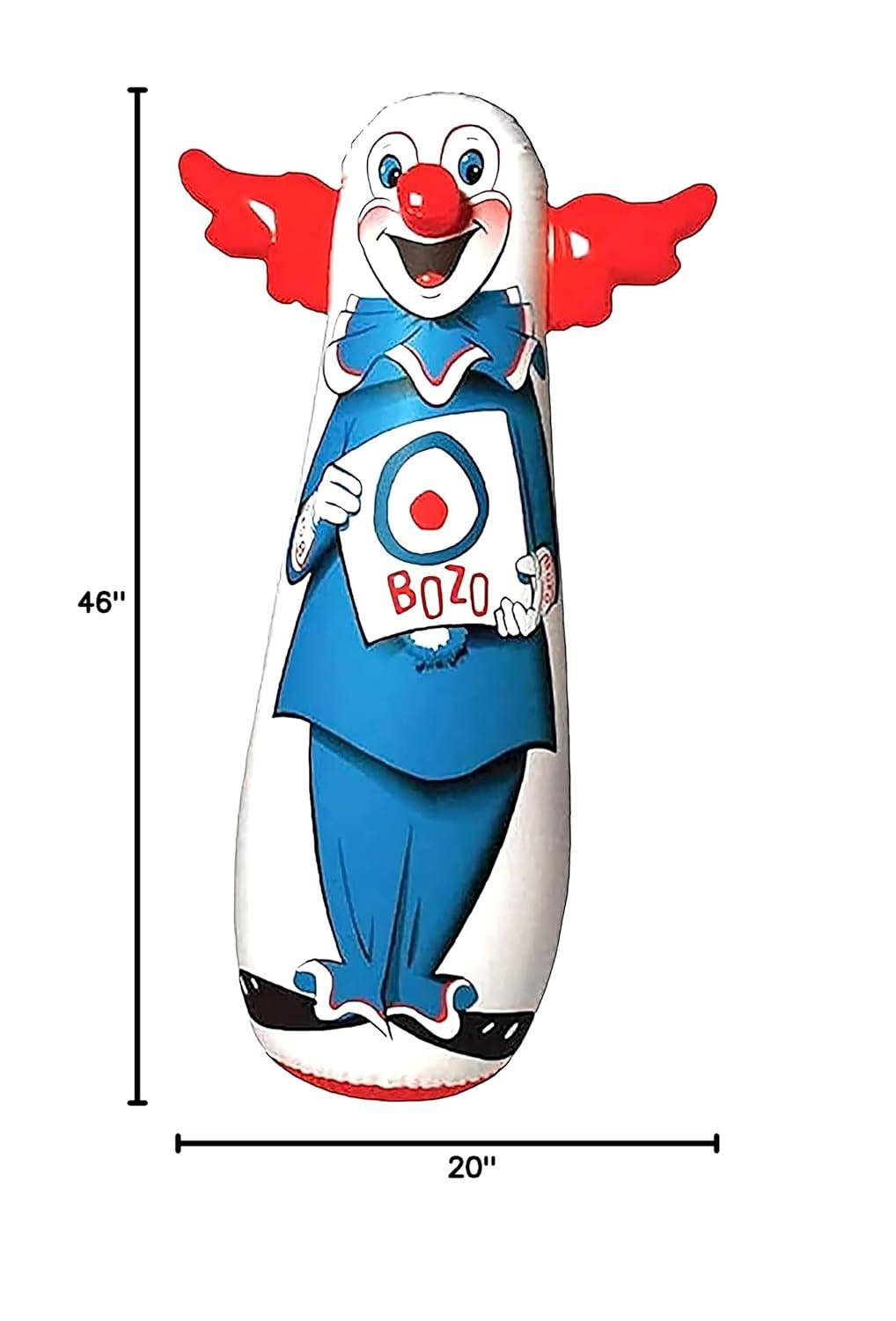 WARM FUZZY Toys - The Original Bozo The Clown Inflatable 3-D Bop Bag Works Great for Ages 3+ and at Home, in The Classroom or as an Energy/Stress Reliever