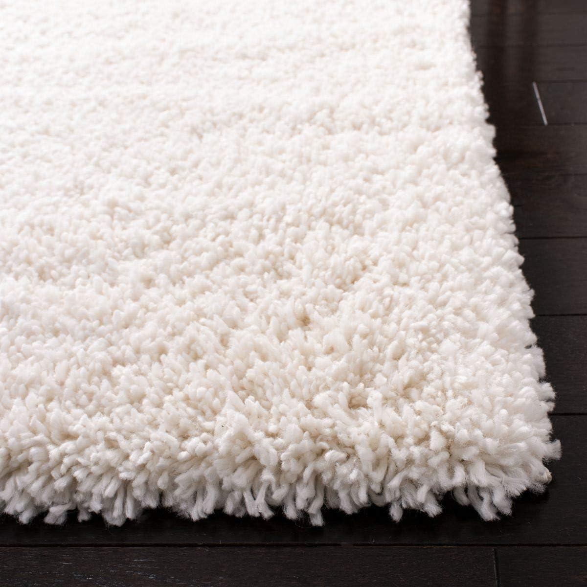 SAFAVIEH Fontana Jamie Solid Shag Area Rug, Ivory, 10' x 14'