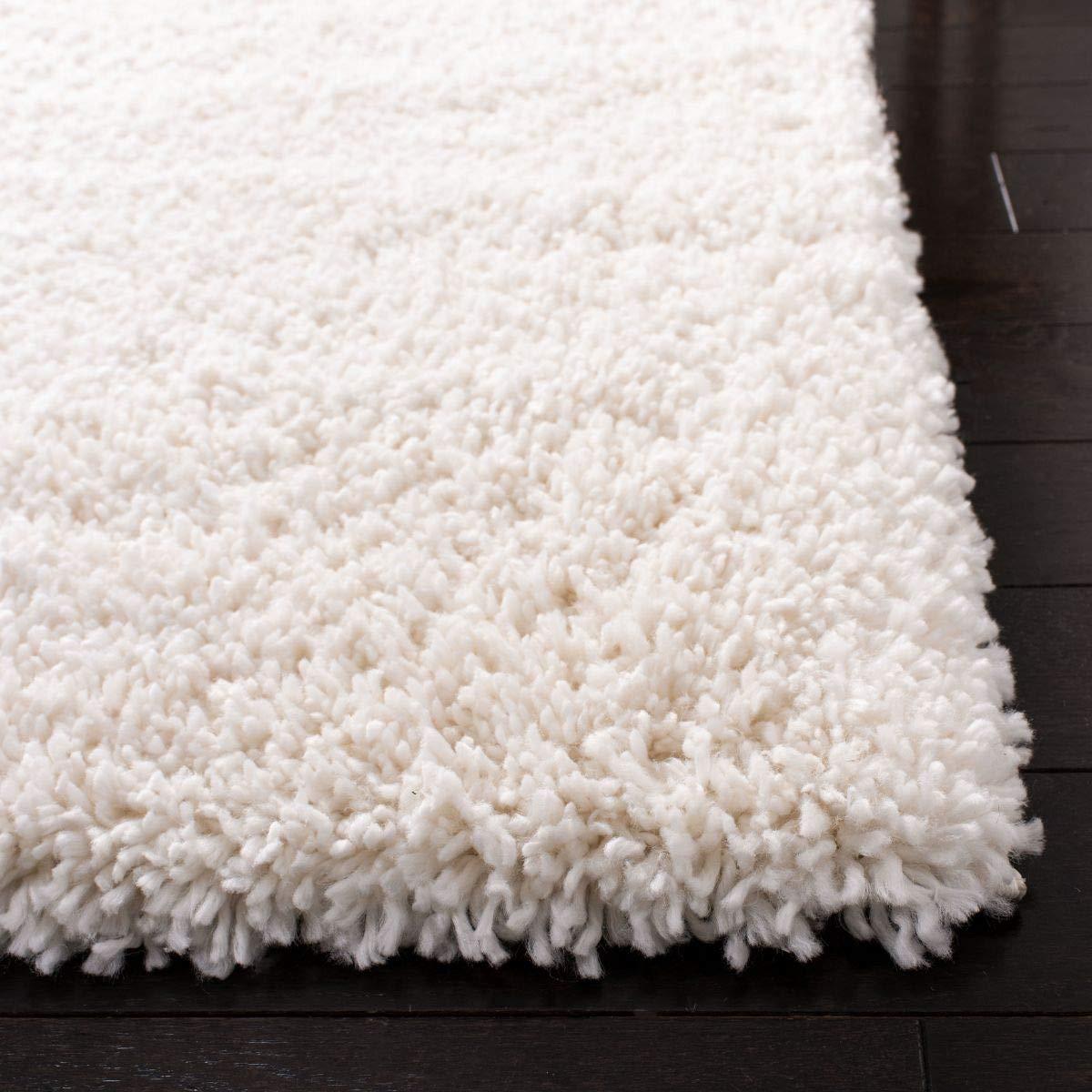 SAFAVIEH Fontana Jamie Solid Shag Area Rug, Ivory, 10' x 14'