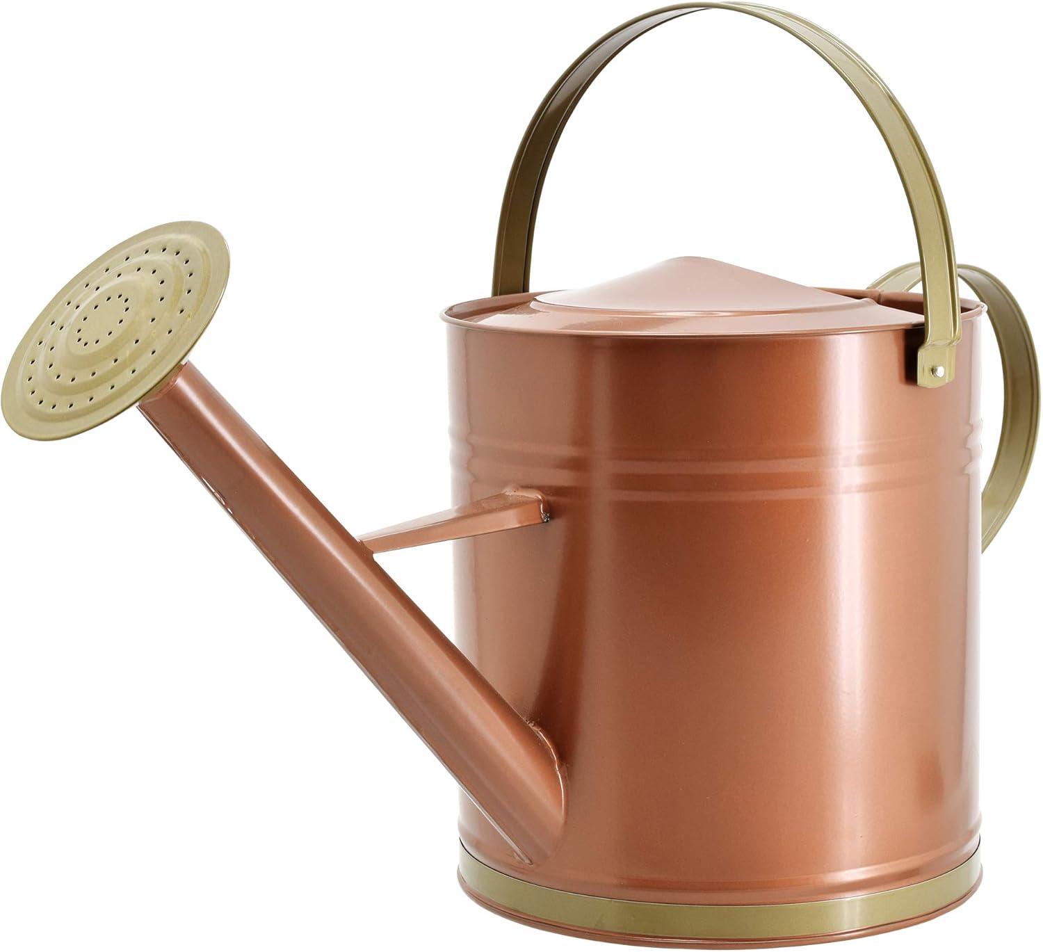 Classic Bronze Galvanized Metal Watering Can with Shower Wand